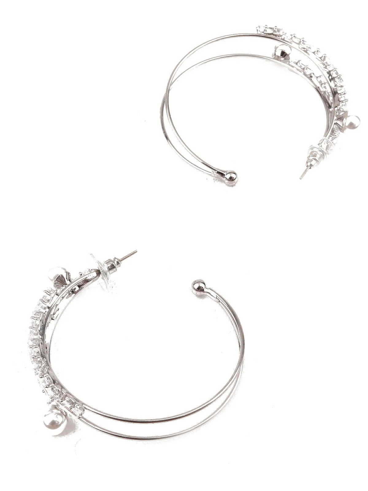 Odette Women Sunshine White Hoops Earrings - Image 3