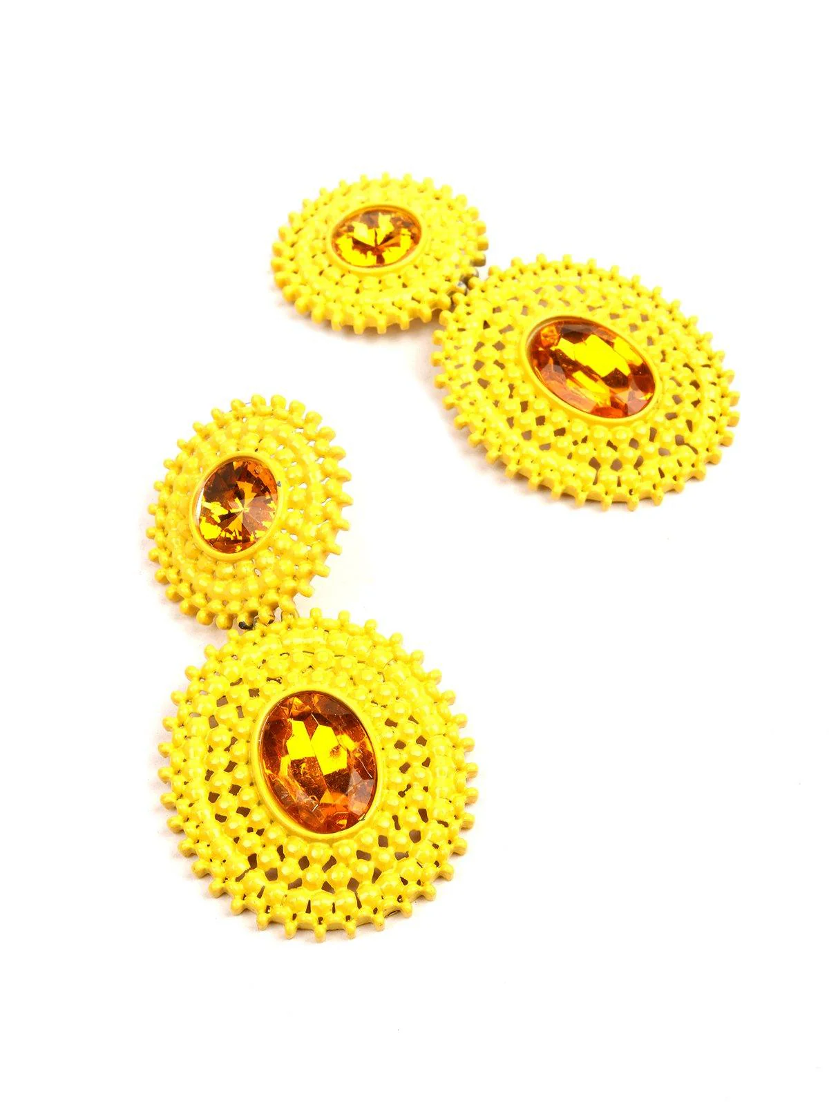 Odette Women Yellow Metal Earrings - Image 5