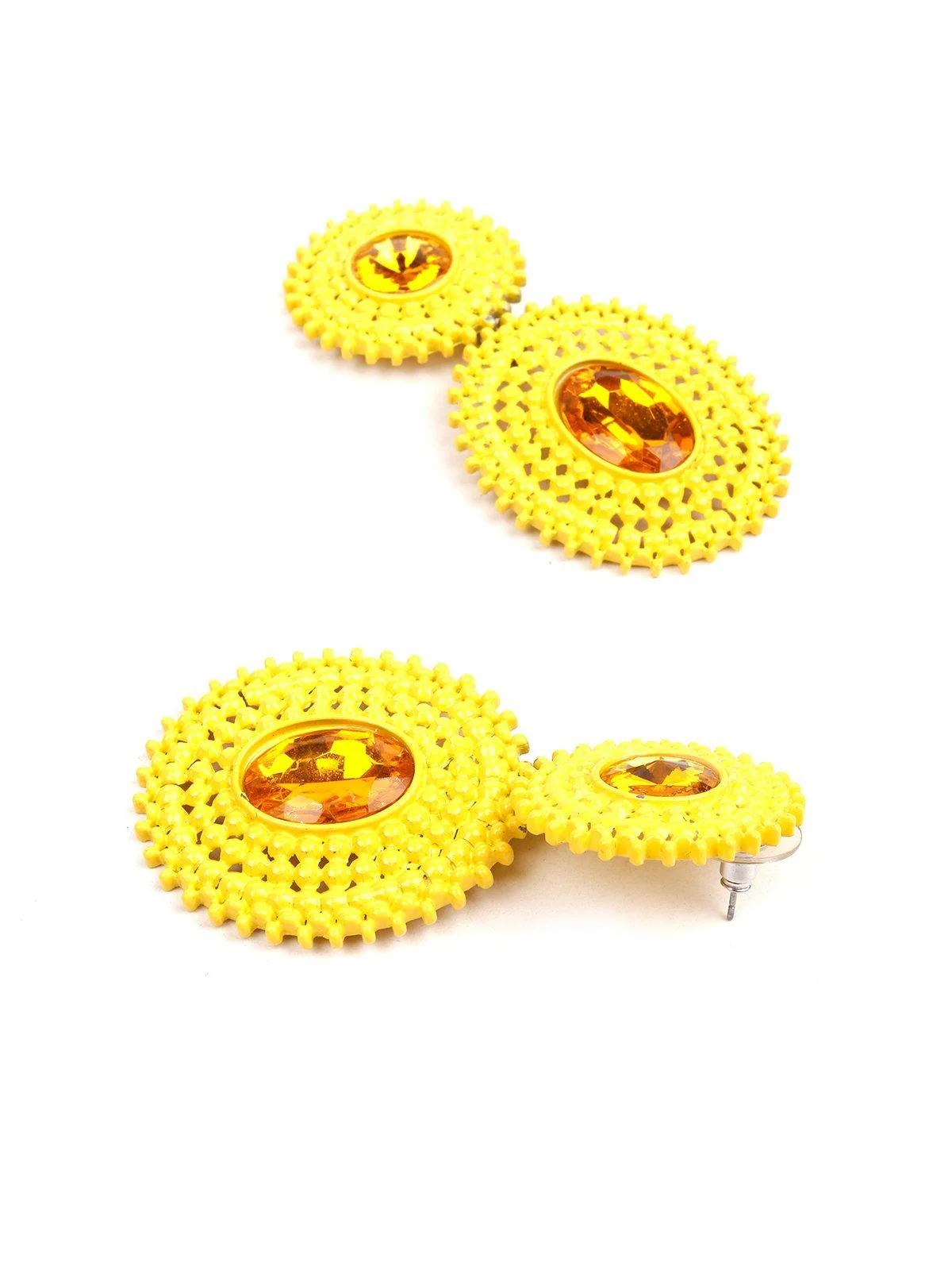 Odette Women Yellow Metal Earrings - Image 6