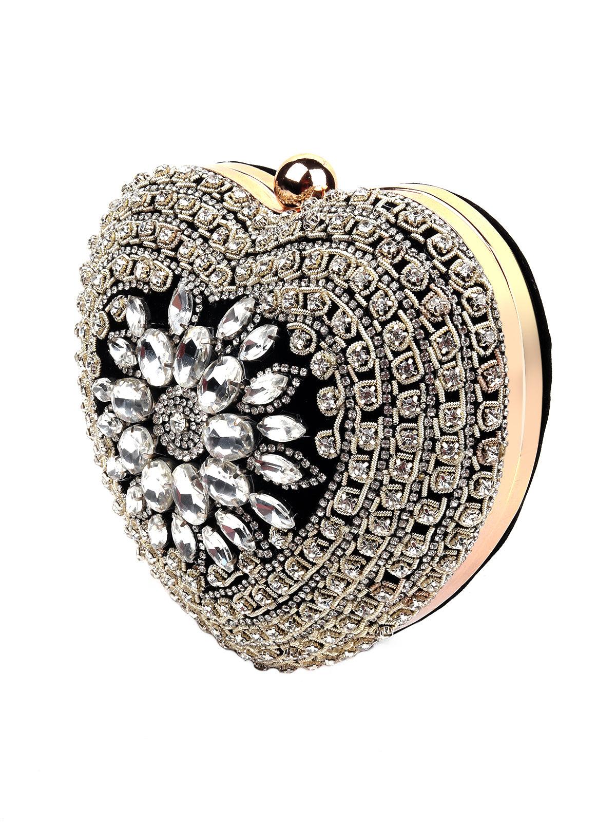 Odette Women Sweetheart Crystal Clutch Bag - Image 4