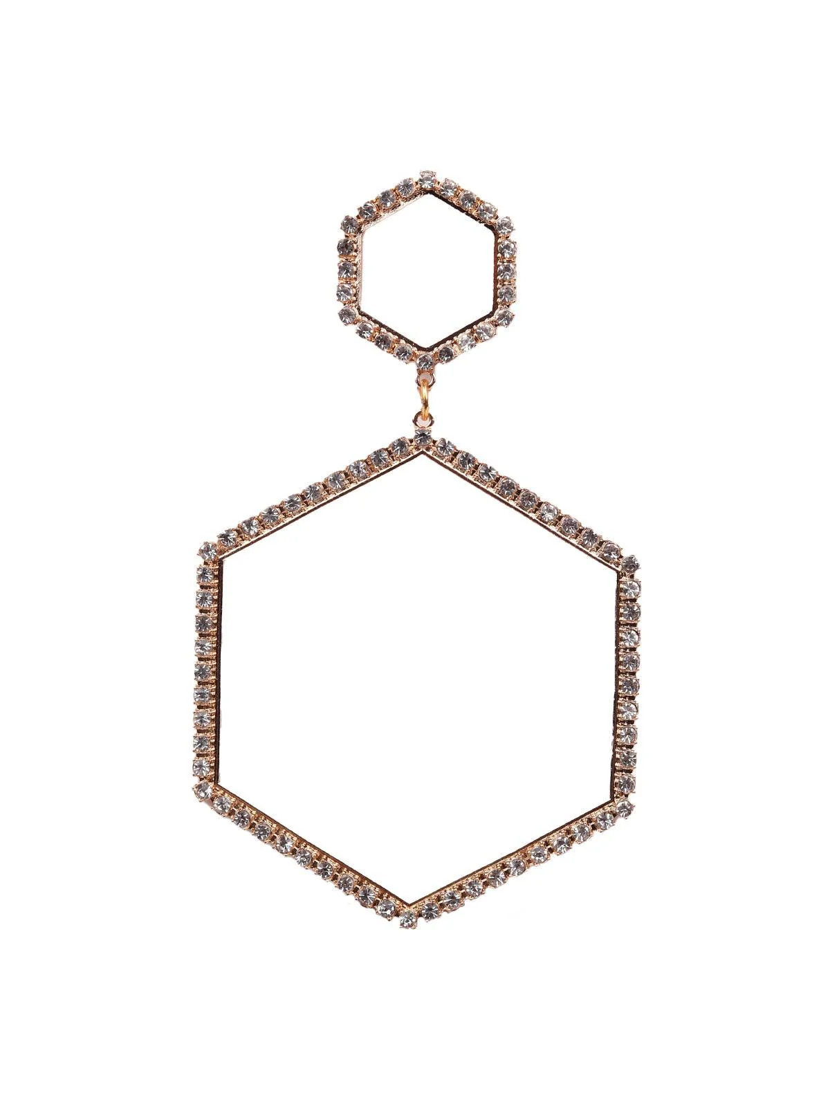 Odette Women Gold Ghaped Metal Studded Earrings - Image 4