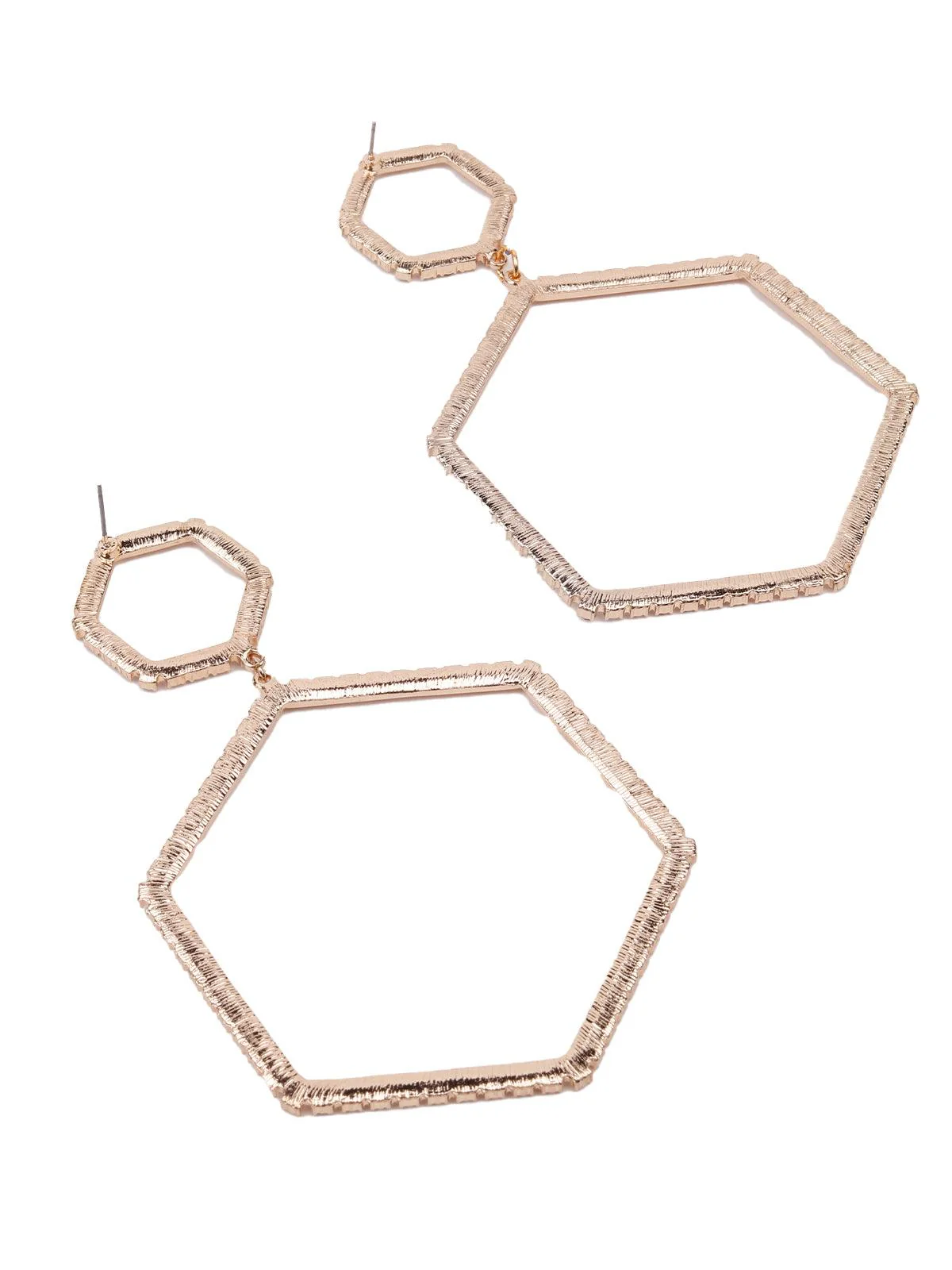 Odette Women Gold Ghaped Metal Studded Earrings - Image 6