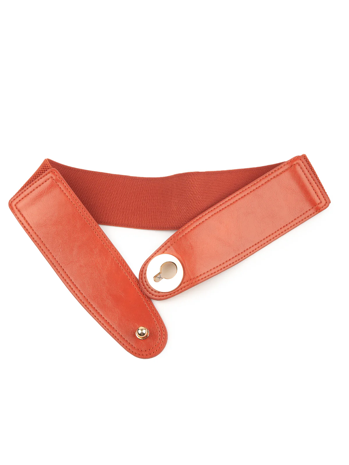 Odette Women Tan Elastane & Faux Leather Broad Belt - Image 3