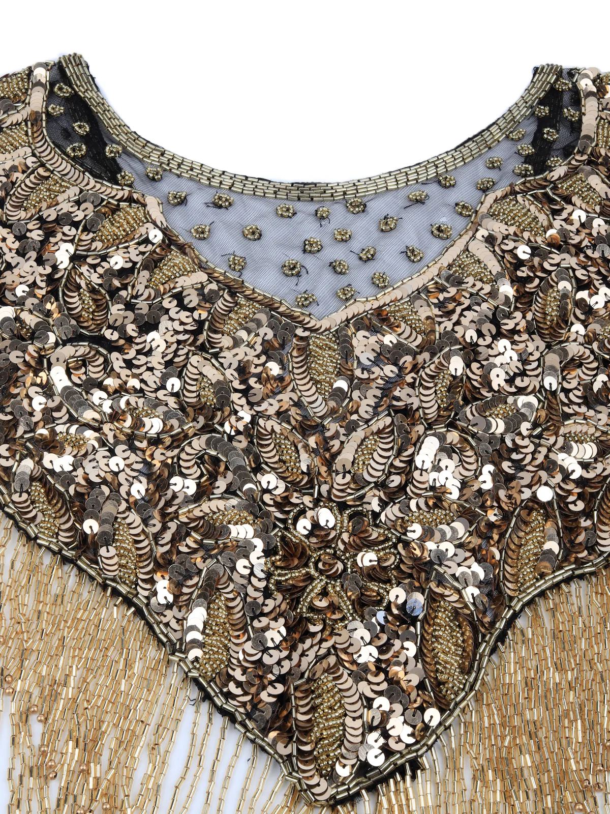 Odette Women Tasseled Grandeur- The Black And Gold Tasseled Cape - Image 5