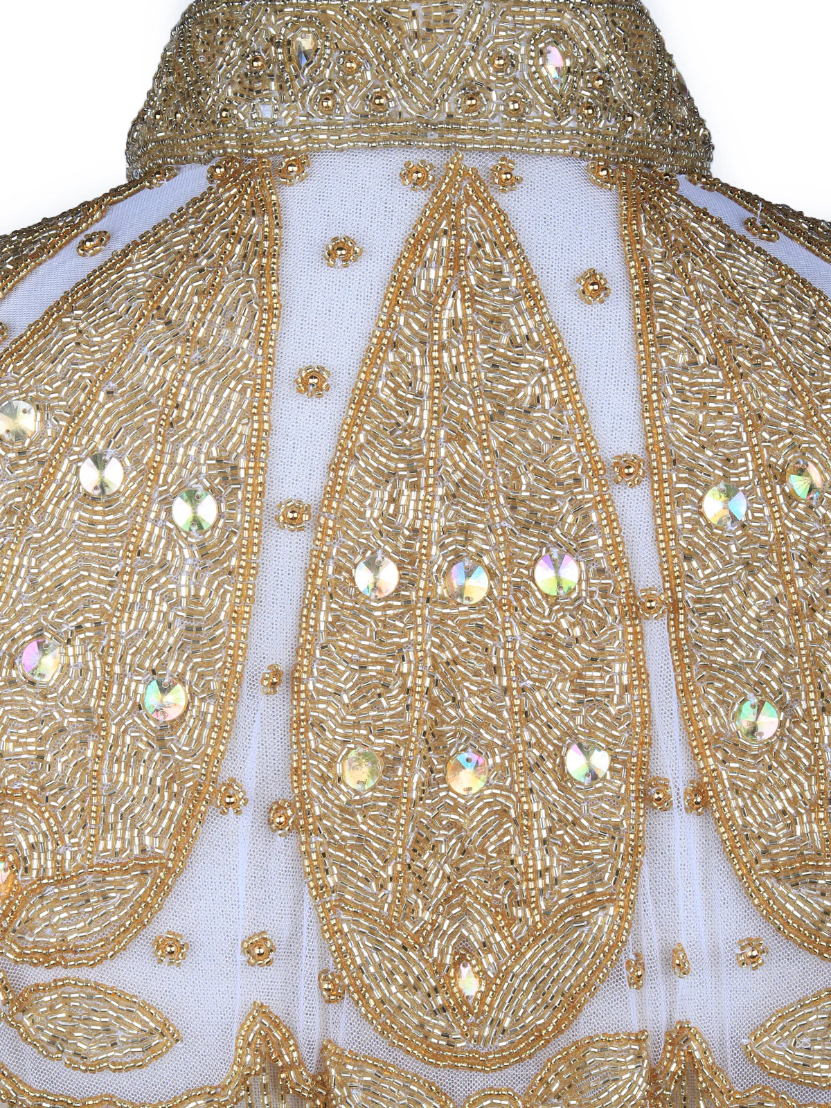 Odette Women Tasseled Grandeur- The Golden Beads Patterned Cape - Image 4