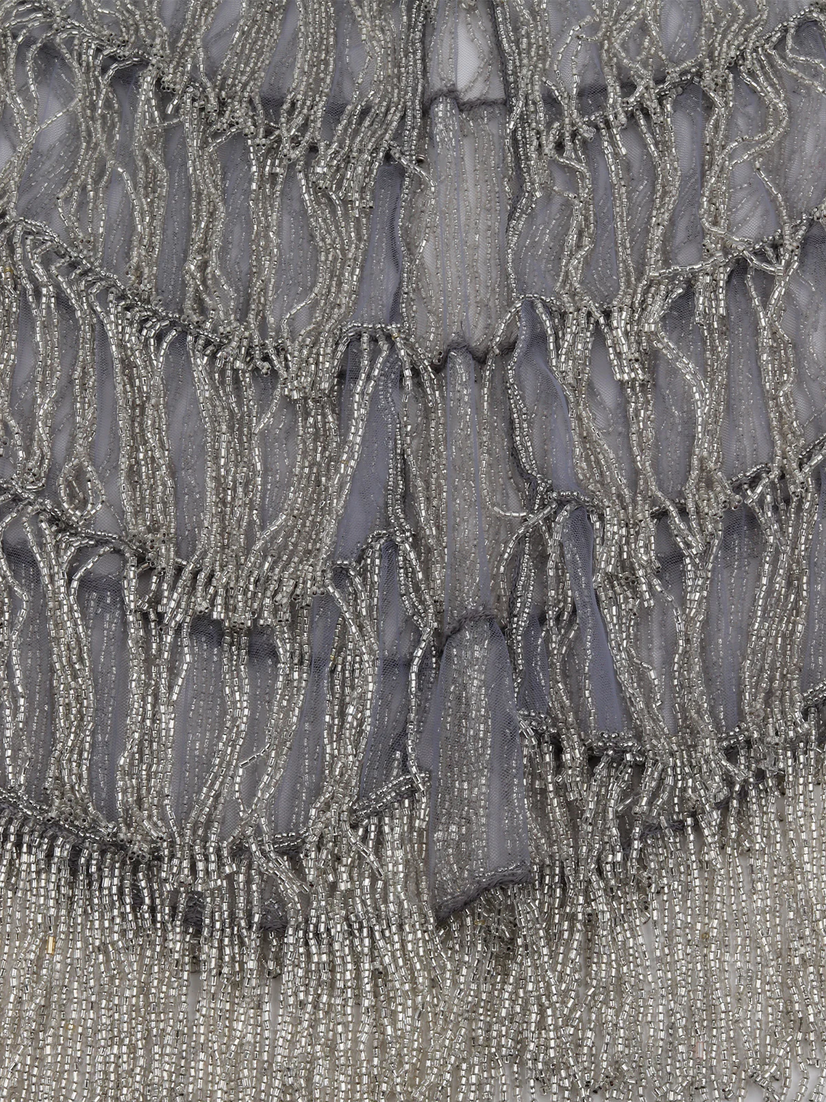 Odette Women Tasseled Grandeur - The Grey And Silver Tasseled Cape - Image 6
