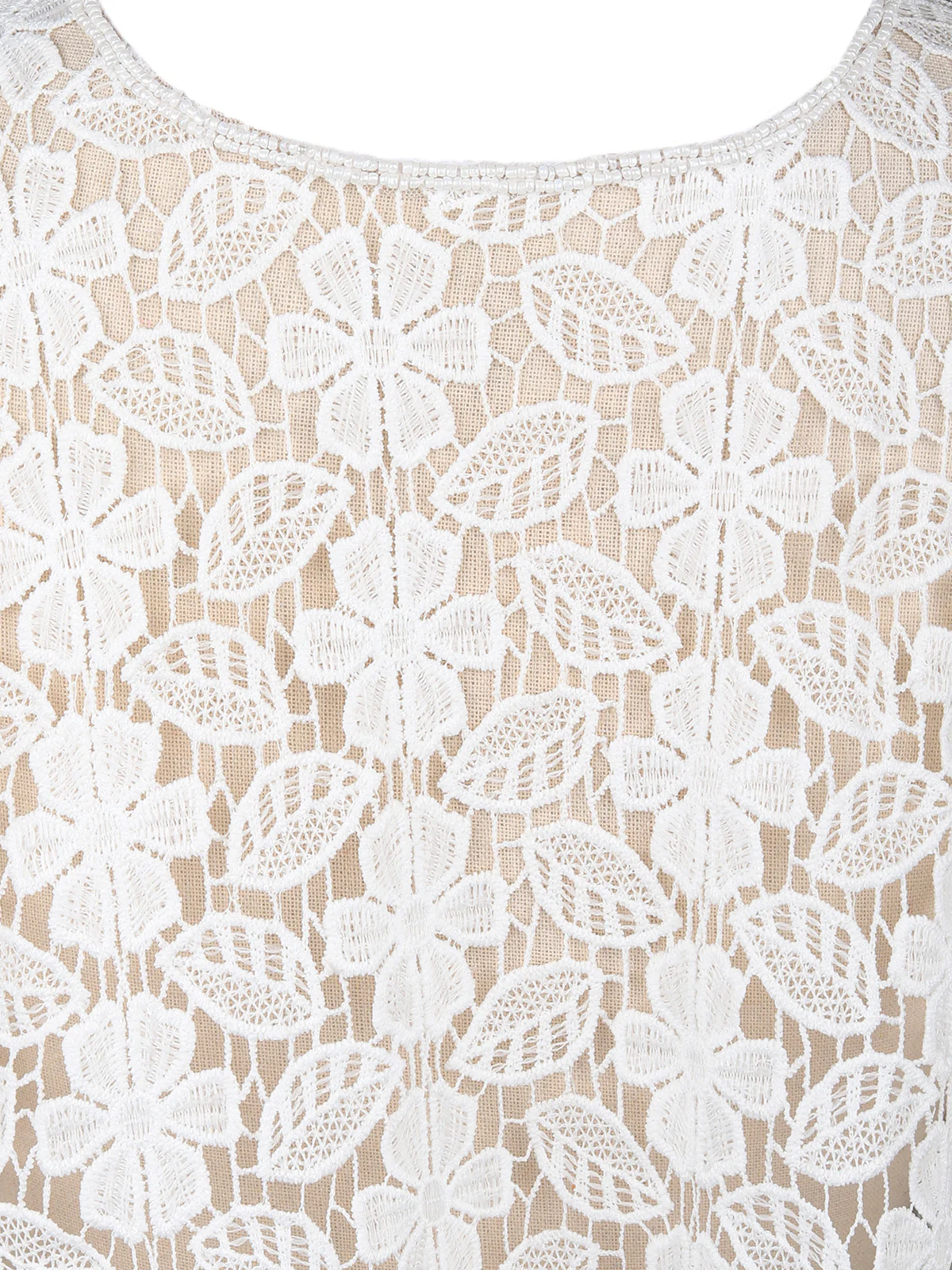 Odette Women Tasseled Grandeur- The White Lace Tasseled Cape - Image 5
