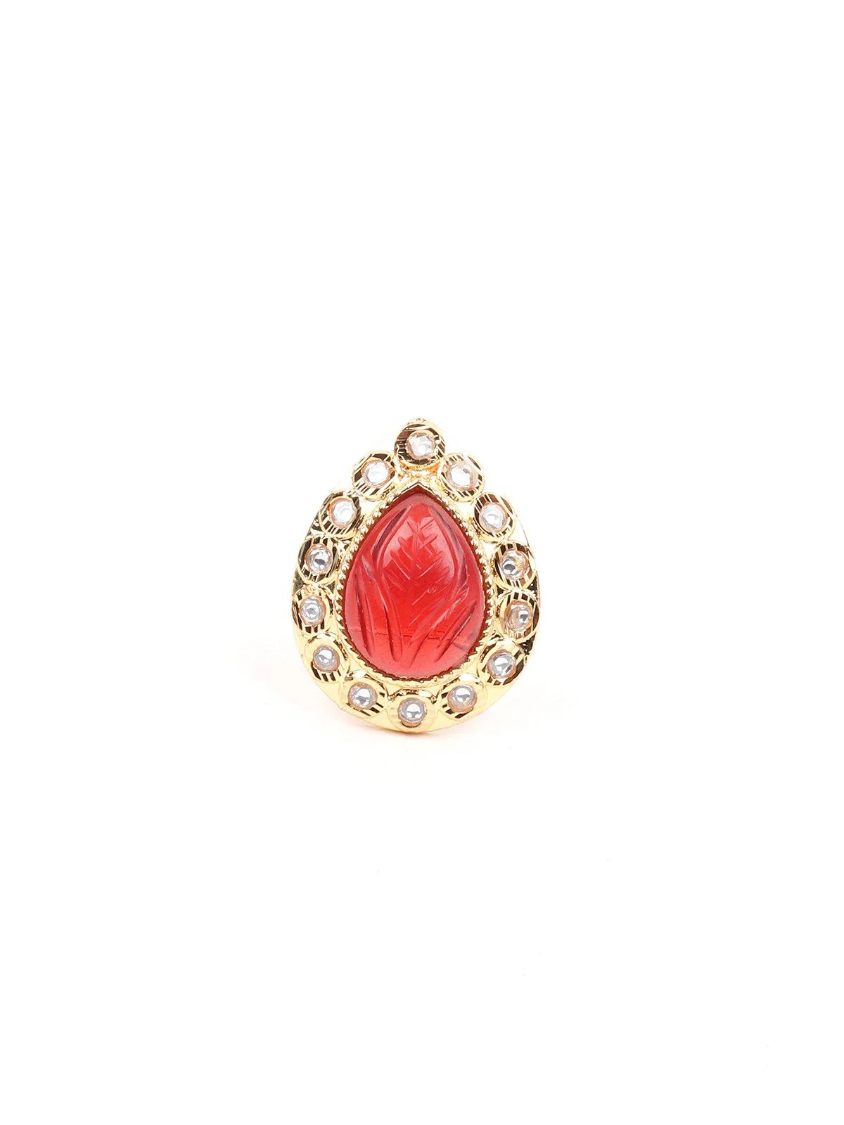 Odette Women Red Metal Ring - Image 3