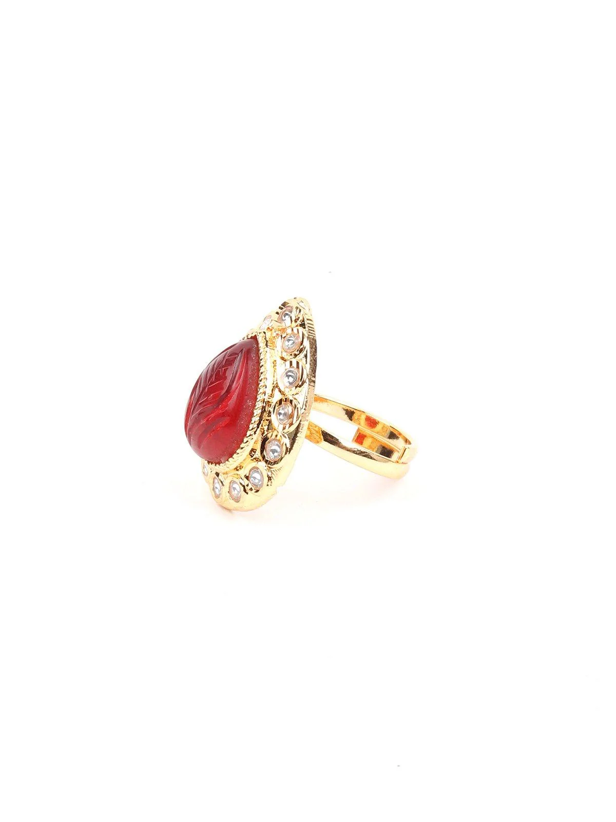Odette Women Red Metal Ring - Image 6