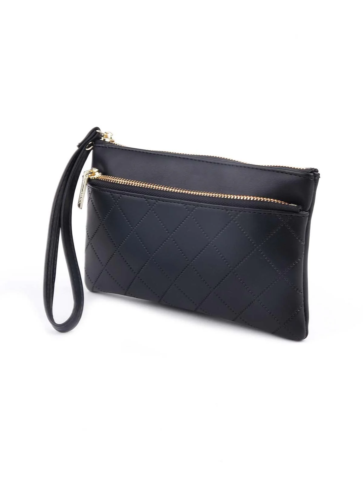 Odette Textured Black Pouch For Women - Image 4
