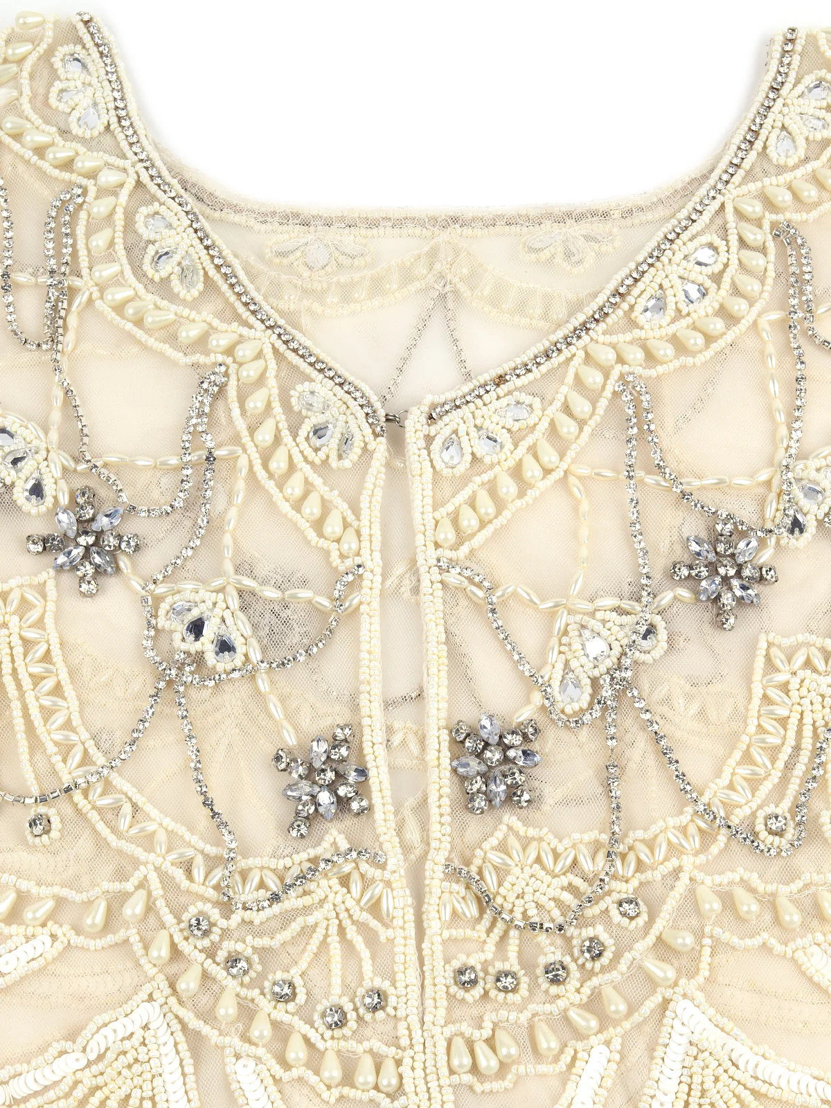 Odette Women The Glamorous Apricot Embroidered And Tasseled Cape - Image 6