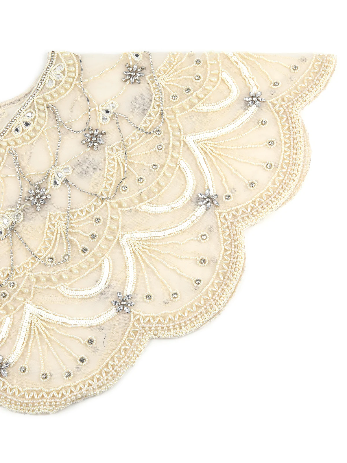 Odette Women The Glamorous Apricot Embroidered And Tasseled Cape - Image 8