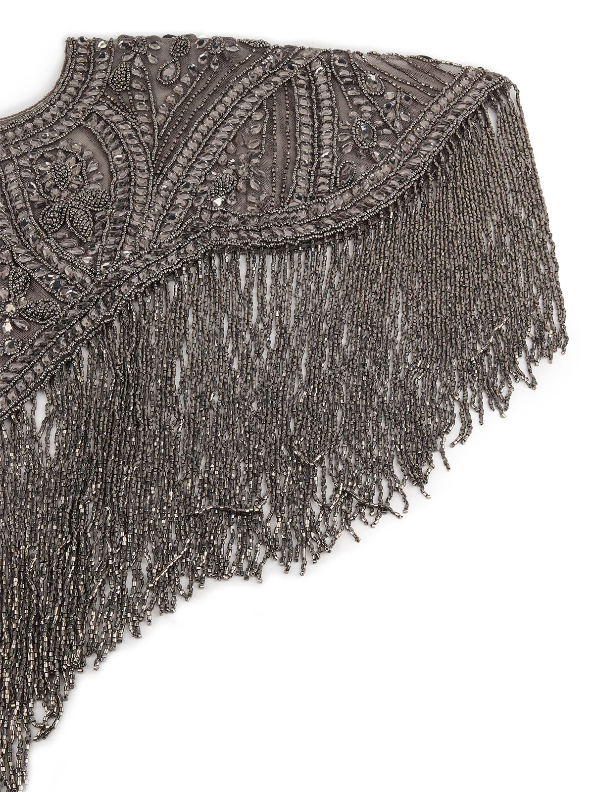 Odette Women The Glamorous Grey Embellished Cape - Image 8