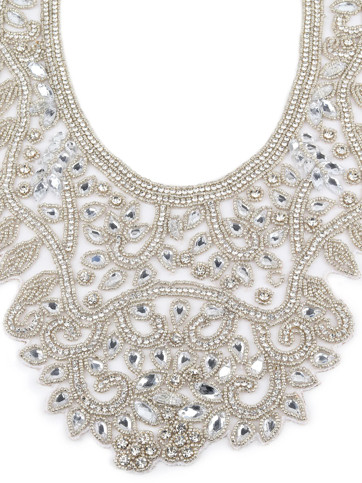 Odette Women The Glamorous Grey Embroidered Cape - Image 7