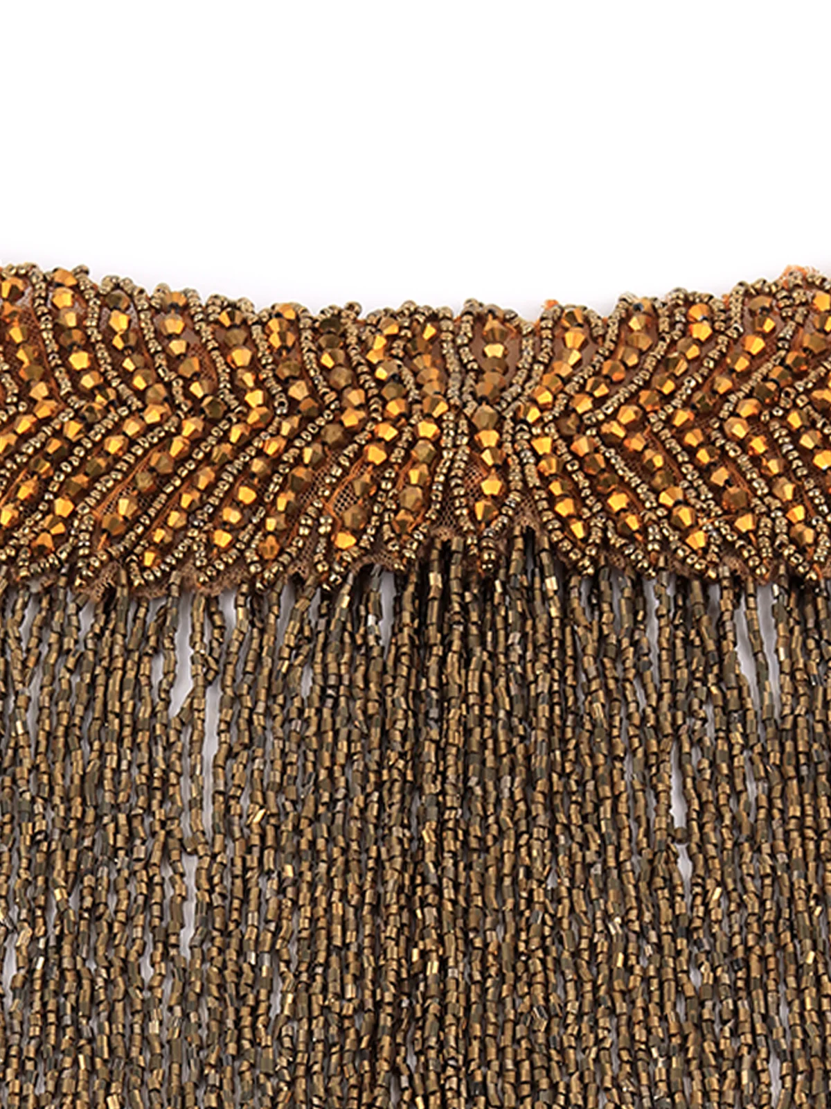 Odette Women The Glitzy All- Tassels Bronze Colored Cape - Image 5