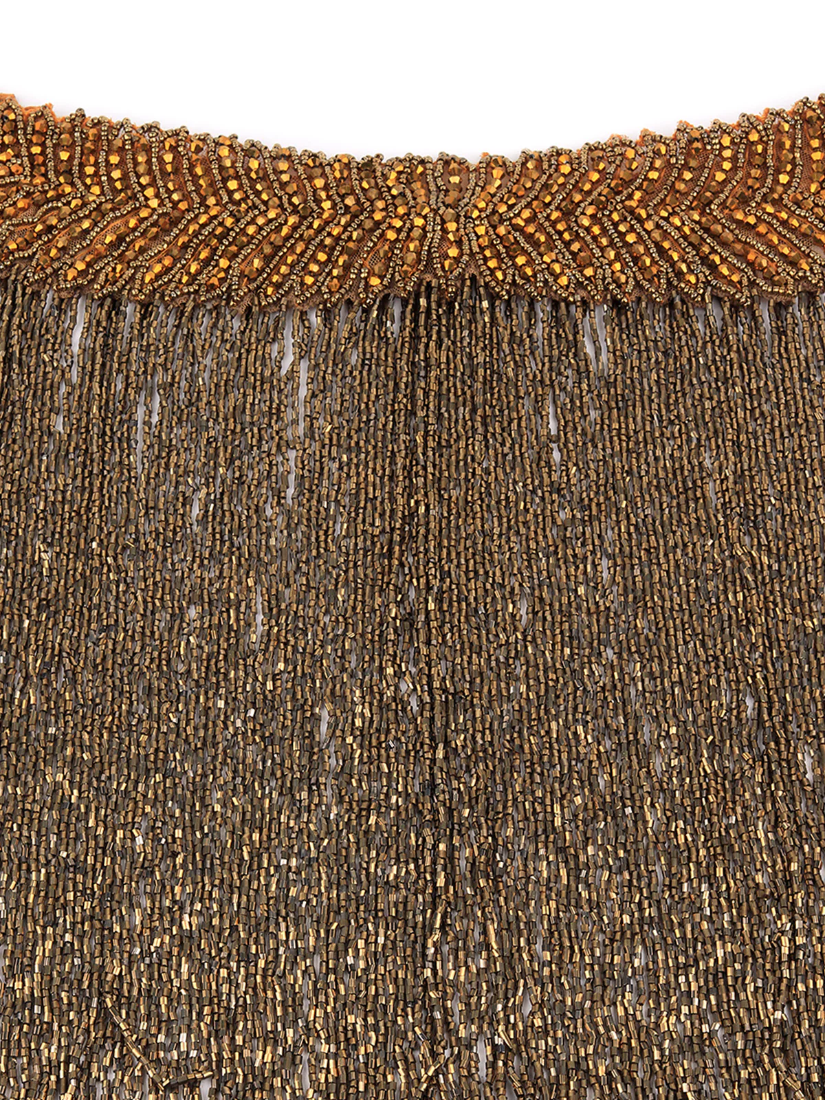 Odette Women The Glitzy All- Tassels Bronze Colored Cape - Image 6