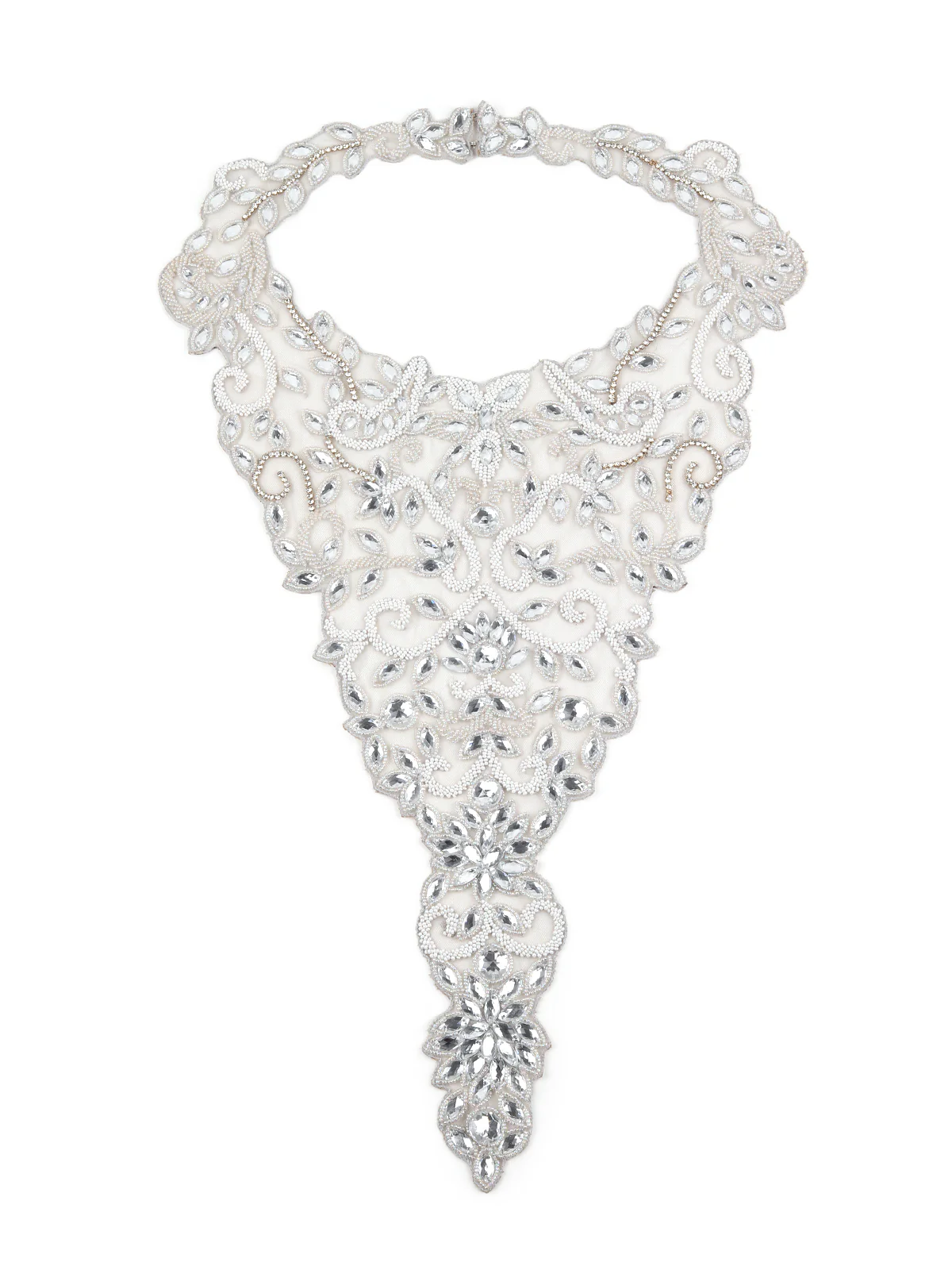 Odette Women The Glitzy Silver Colored Embroidered Cape - Image 5