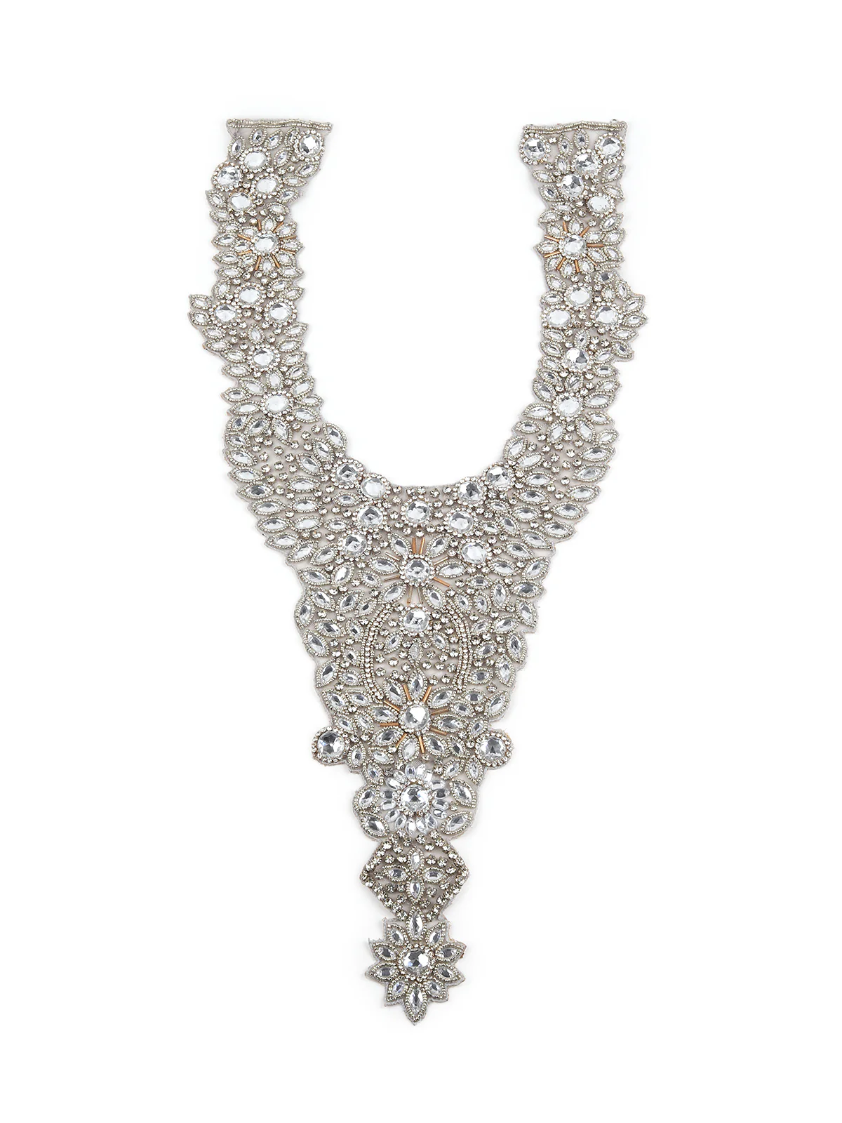 Odette Women The Glitzy Silver Colored Embroidered Cape - Image 5