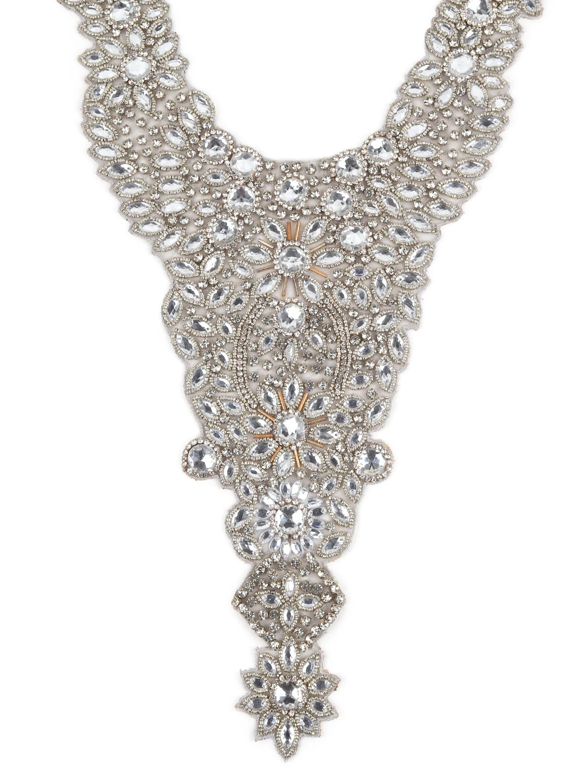 Odette Women The Glitzy Silver Colored Embroidered Cape - Image 6