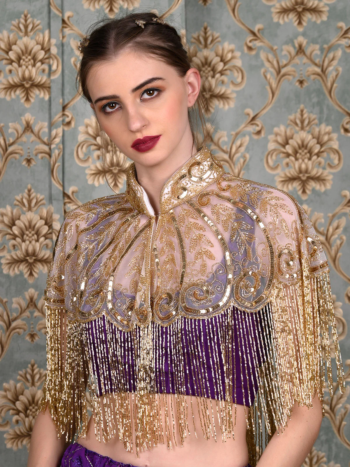 Odette Women The Golden Beaded Cape