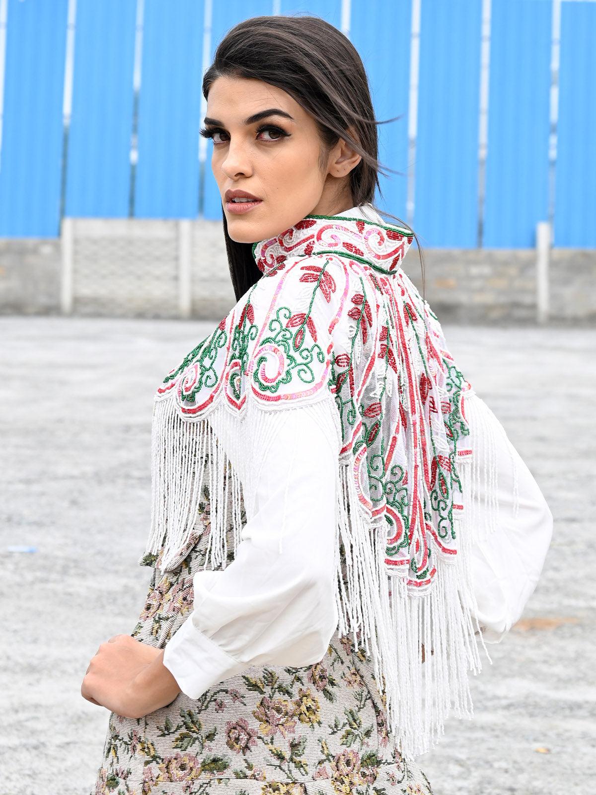Odette Women The Grand Beaded Cape - Image 3