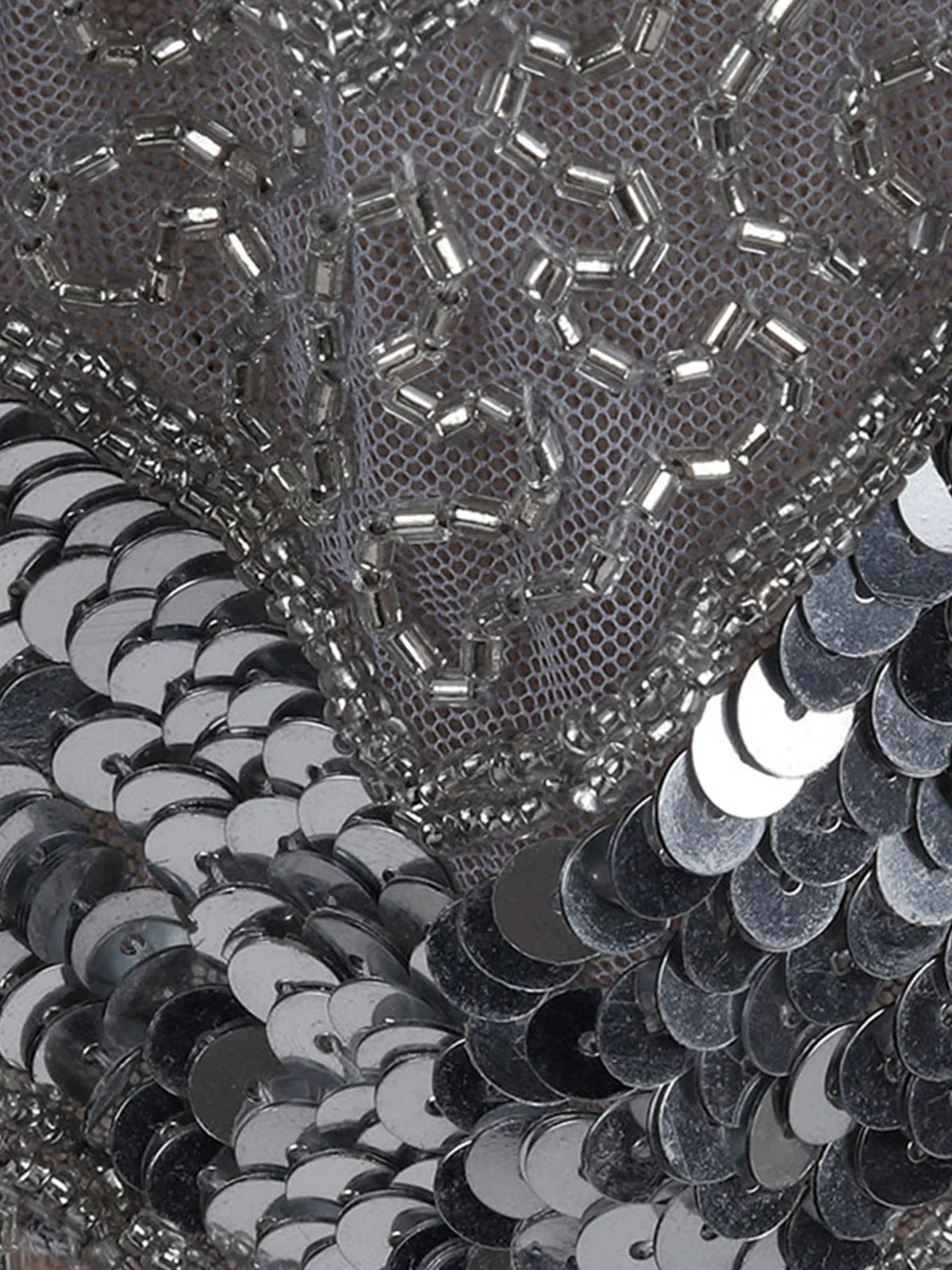 Odette Women The Grey And White Beaded Cape - Image 7
