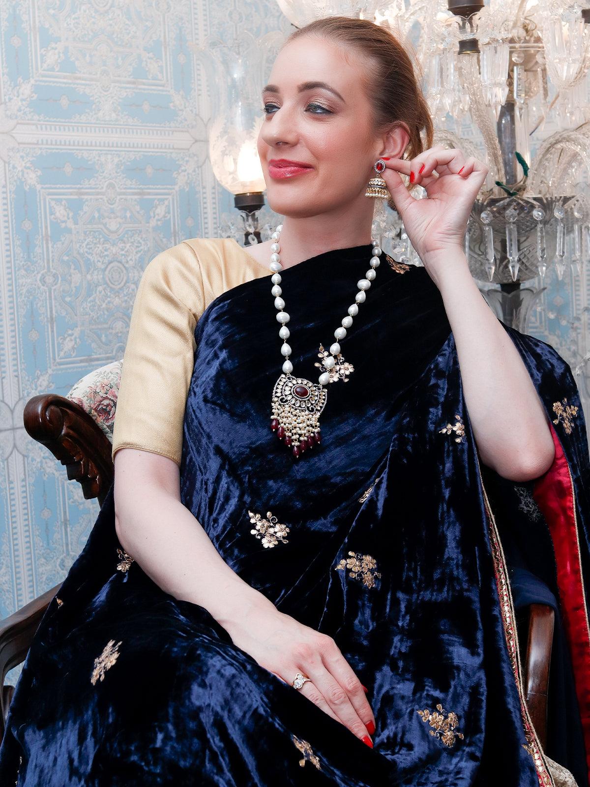 Odette Women The Pearly Grandeur Long Necklace Set - Image 2