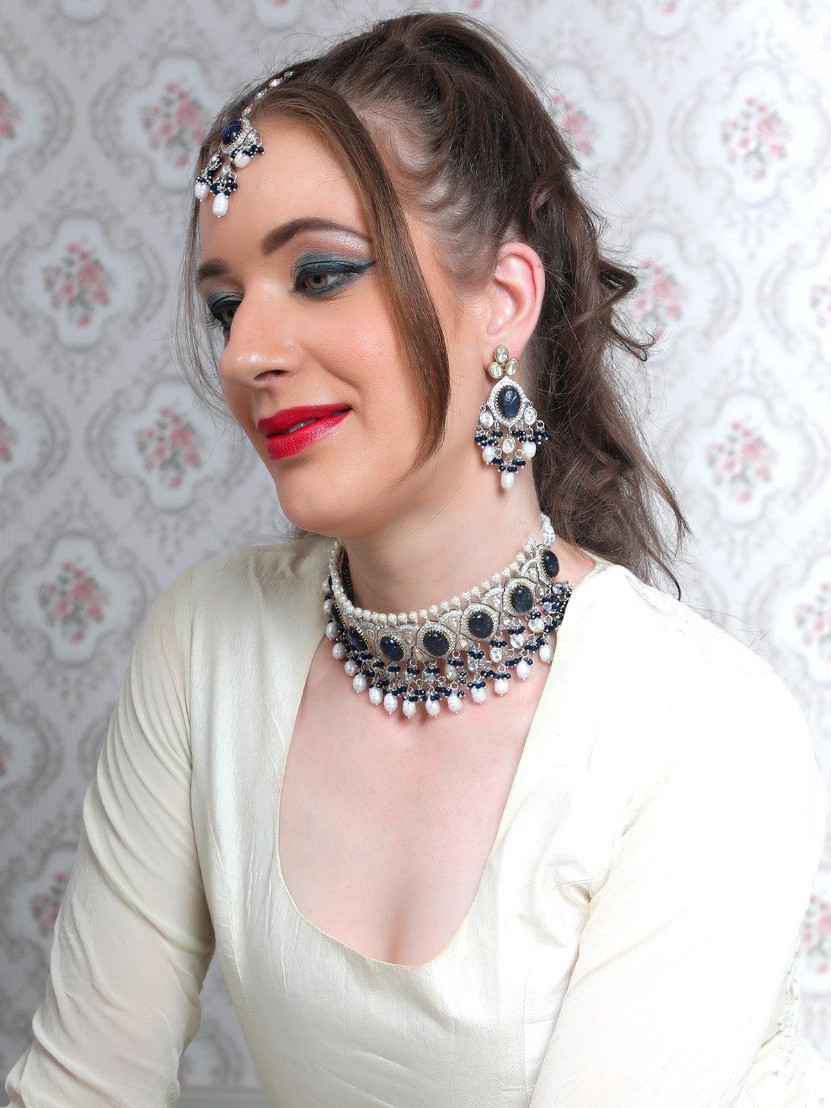 Odette Women The Regal Blue Choker - Image 2