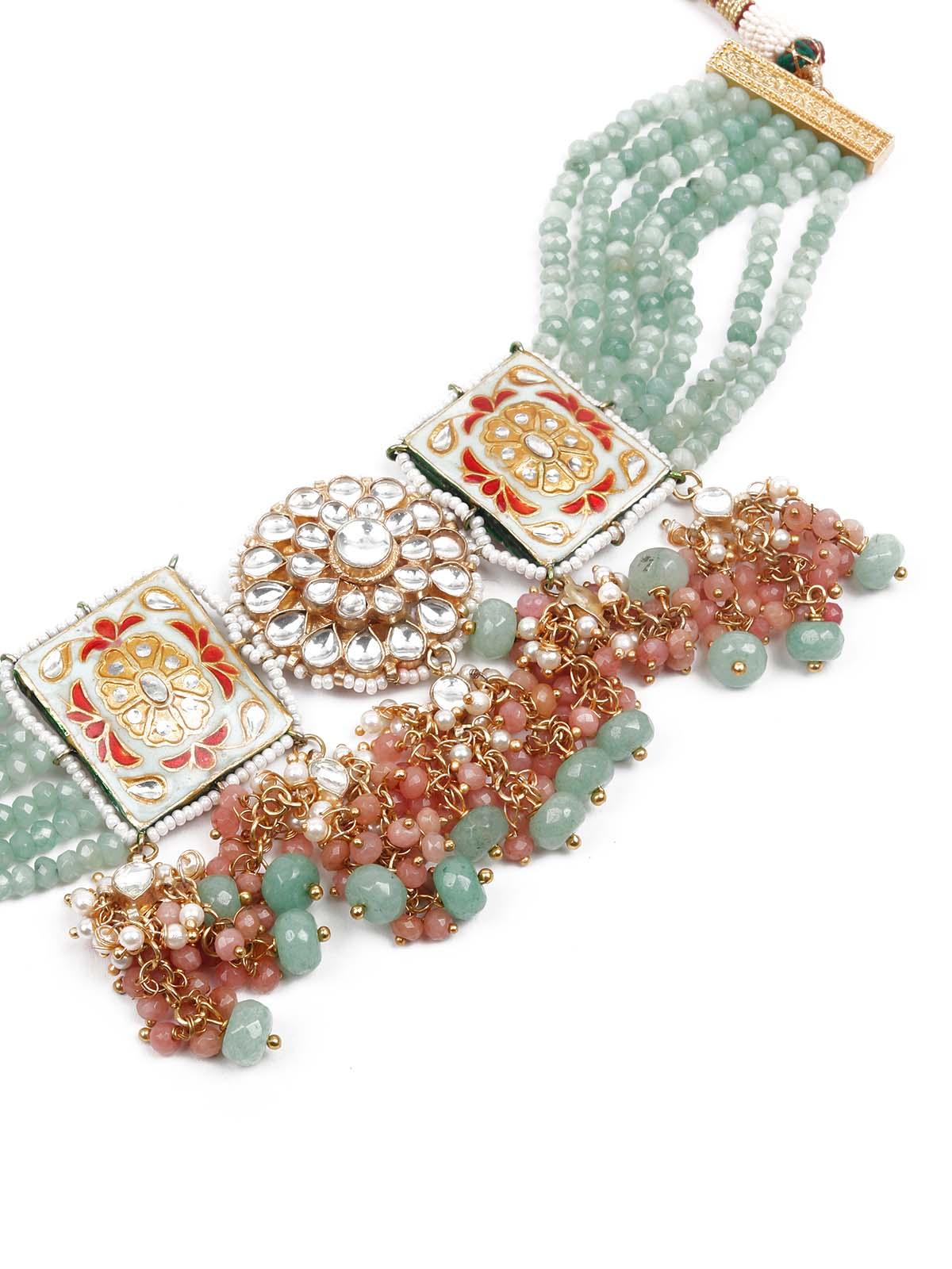 Odette Women The Regal Sea Green Choker - Image 5