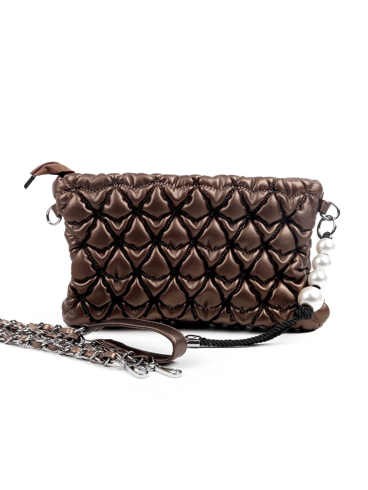Odette Women The Very Stylish Chocolate Brown Clutch Bag - Image 4