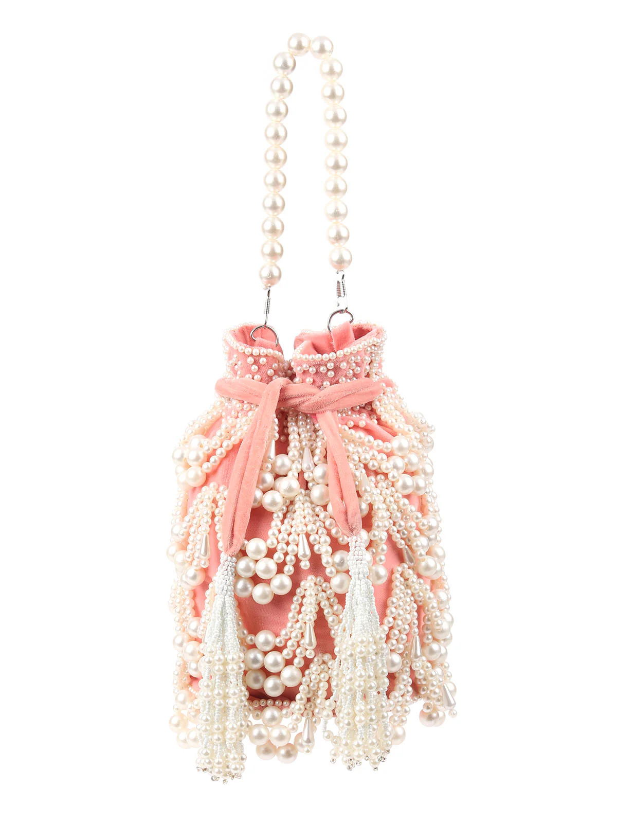 Odette Women The Very Stylish Peach Potli Bag - Image 3