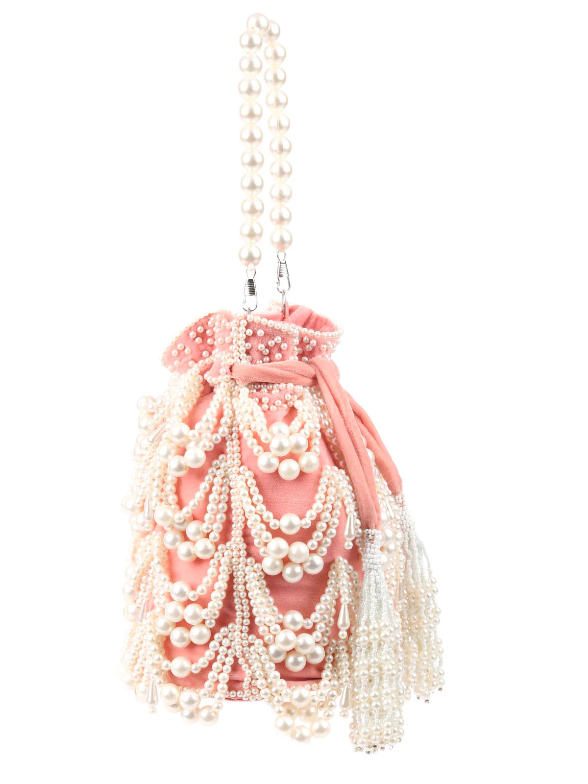 Odette Women The Very Stylish Peach Potli Bag - Image 4