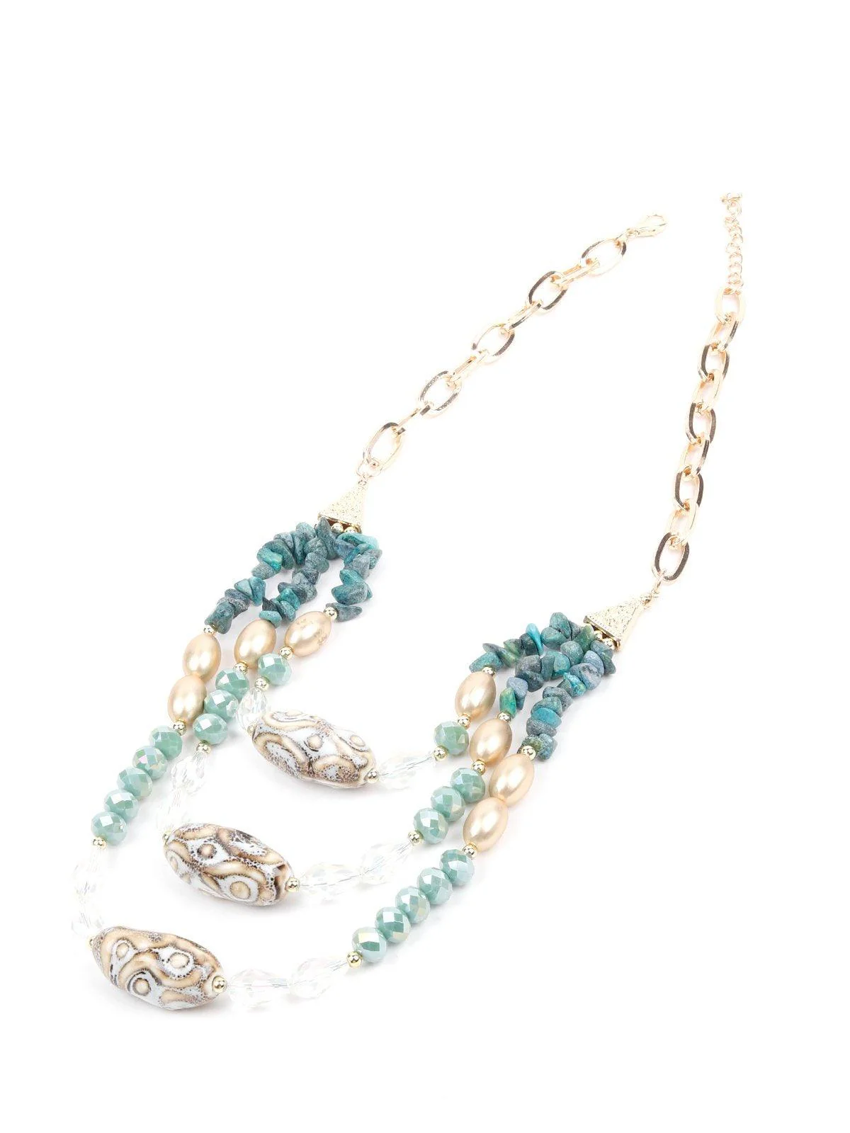 Odette Women Blue Stone Metal Necklace - Image 4