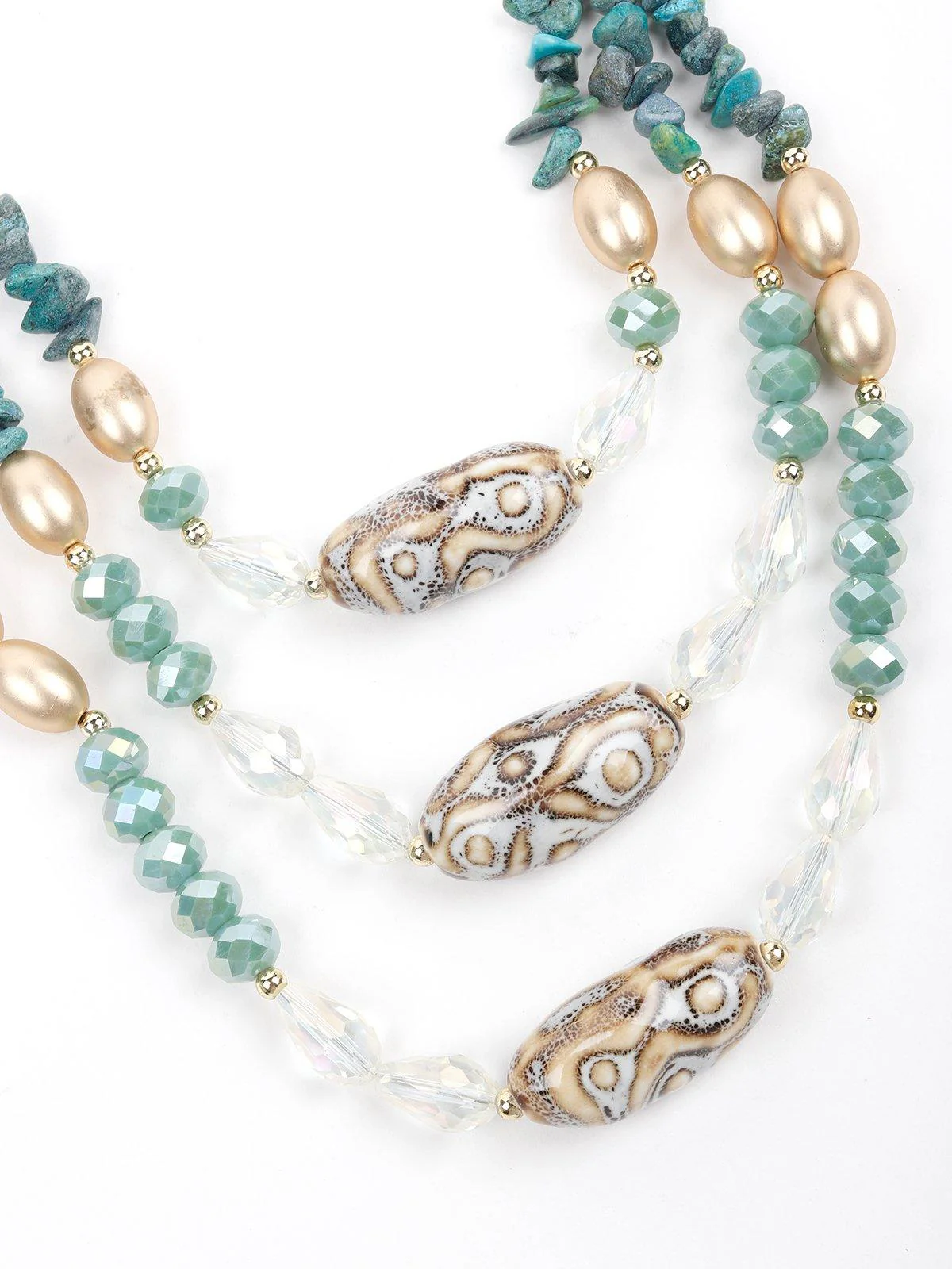 Odette Women Blue Stone Metal Necklace - Image 6