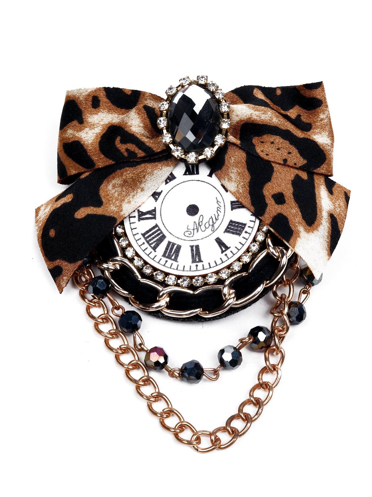 Odette Women Brown Metal Brooch - Image 3