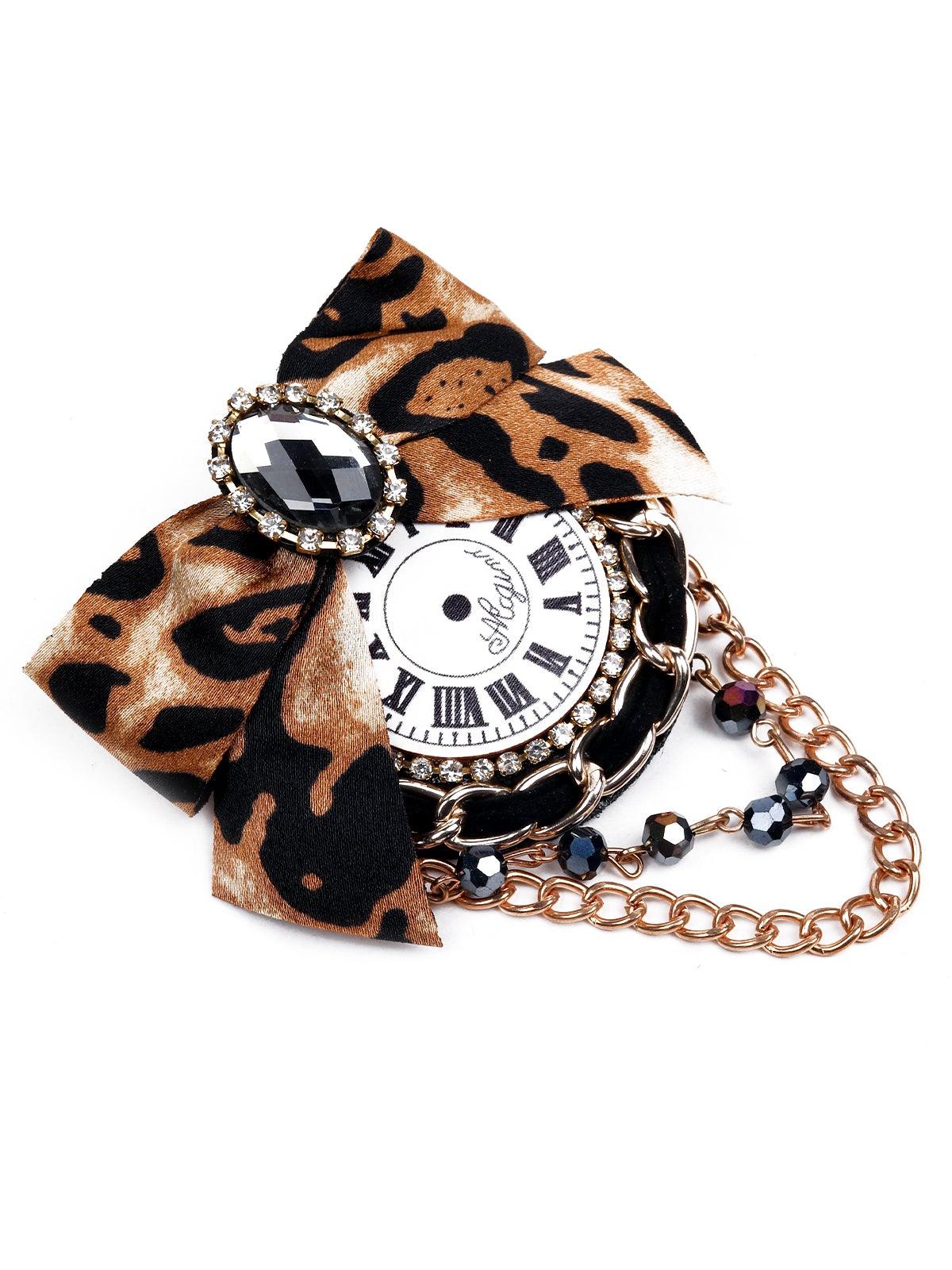 Odette Women Brown Metal Brooch - Image 4