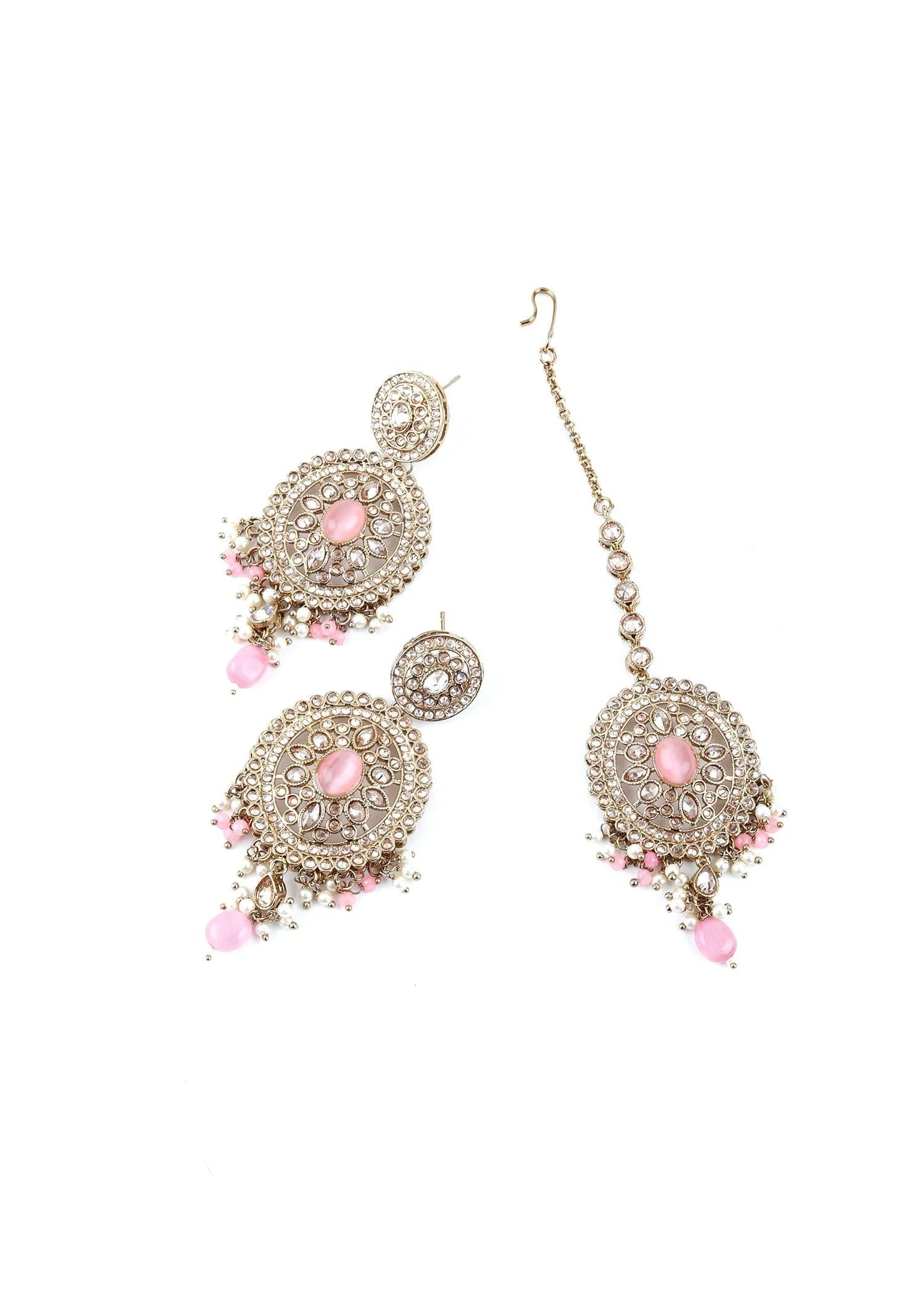 Odette Women Tint Of Gold & Pink Necklace Set - Image 5