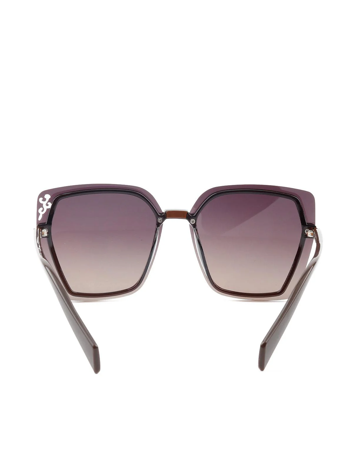 Odette Women Tinted Purple Wayfared Flared Sunglasses - Image 7
