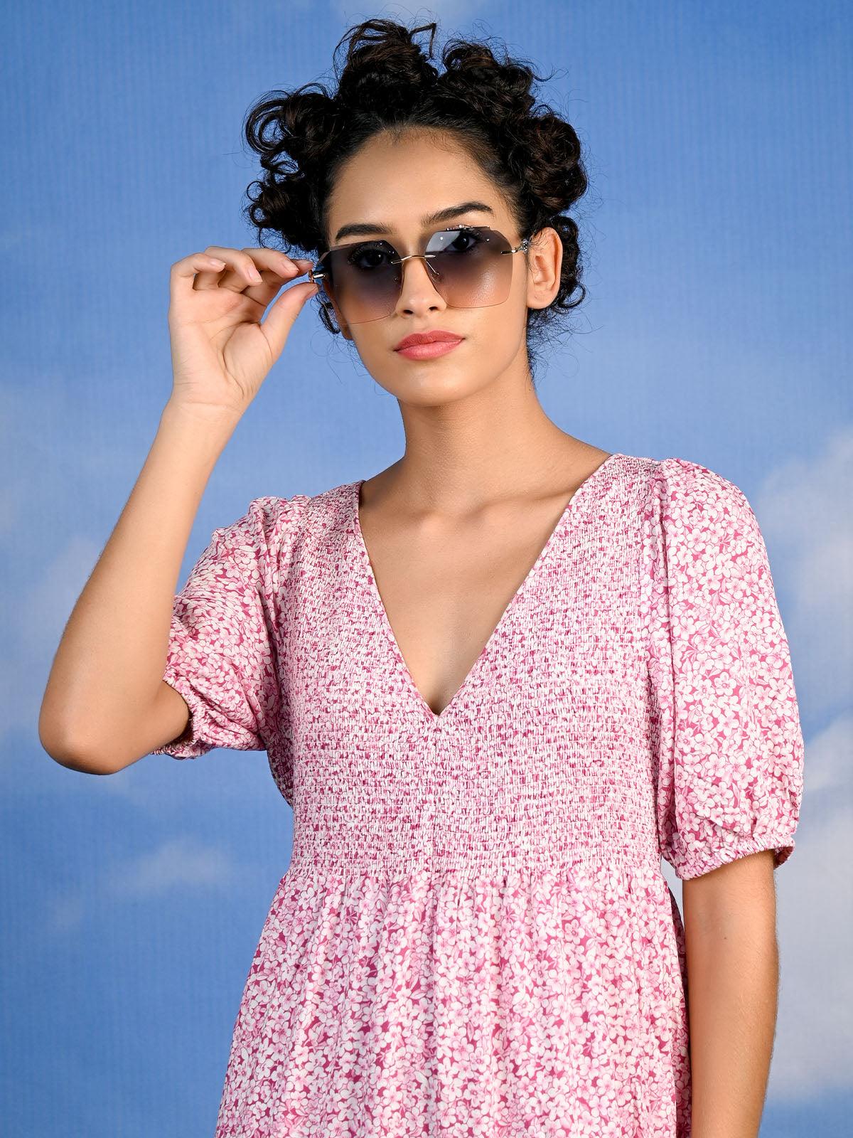 Odette Women Tinted Sky Blue Shaded Sunglasses