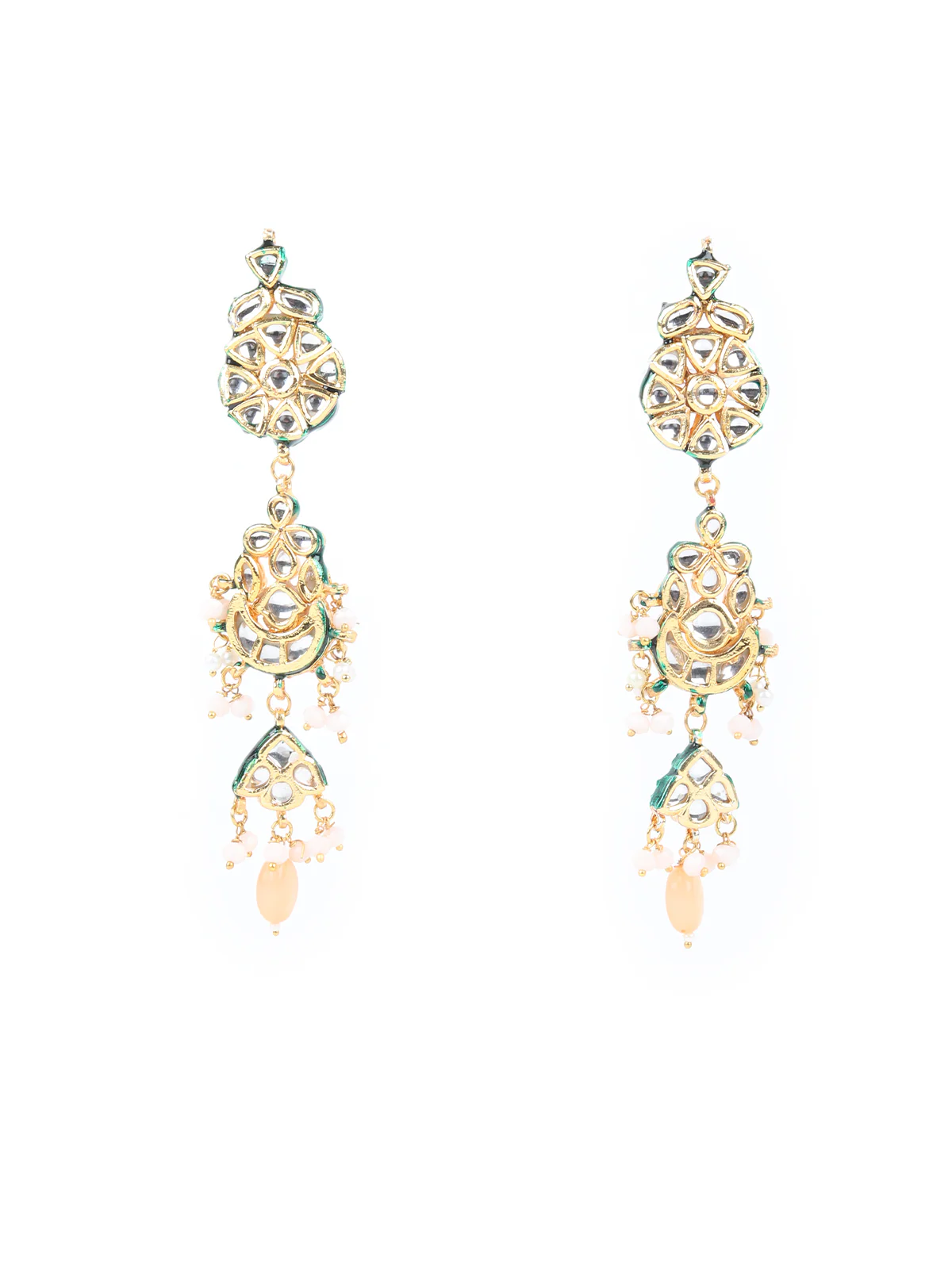 Traditional Baby Pink Peacock Necklace Set - Image 4