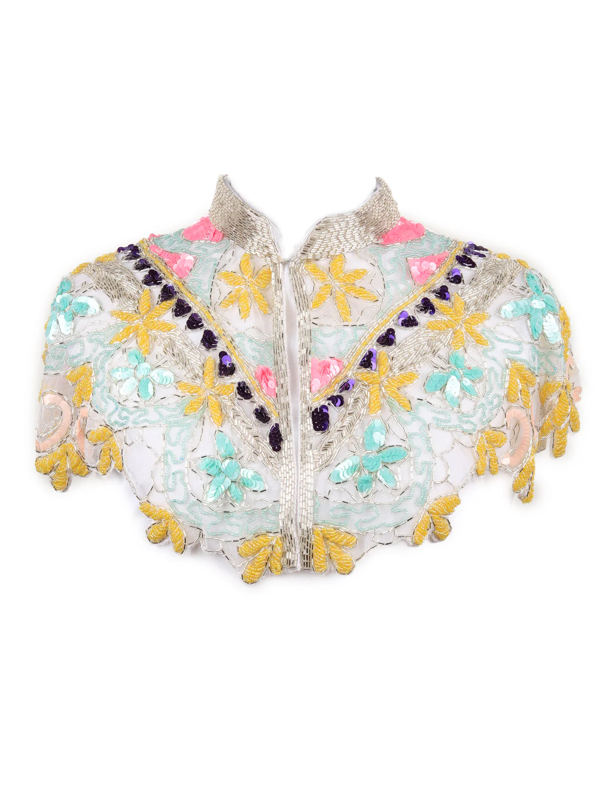 Odette Women Transformative Pieces- The Multicolor Sequins And Beads Cape - Image 4