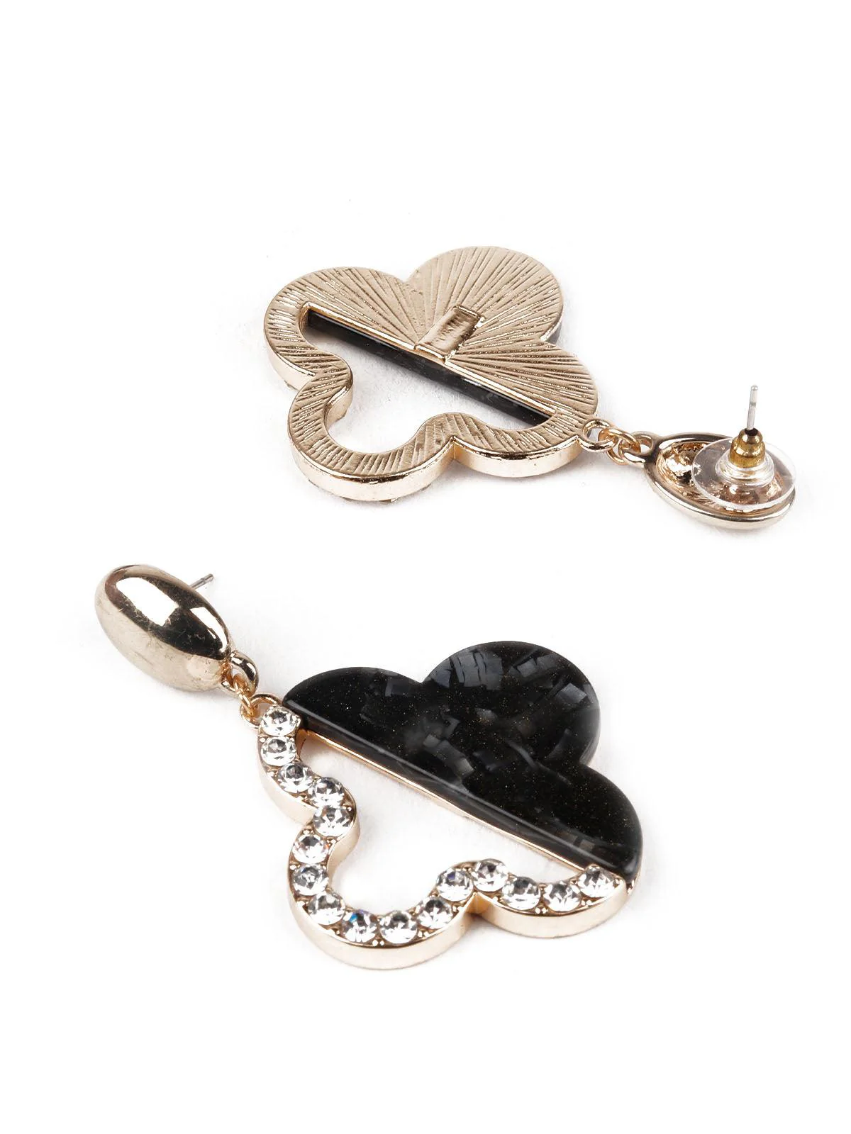 Odette Women Trendy Black And White Dangle Earrings - Image 4