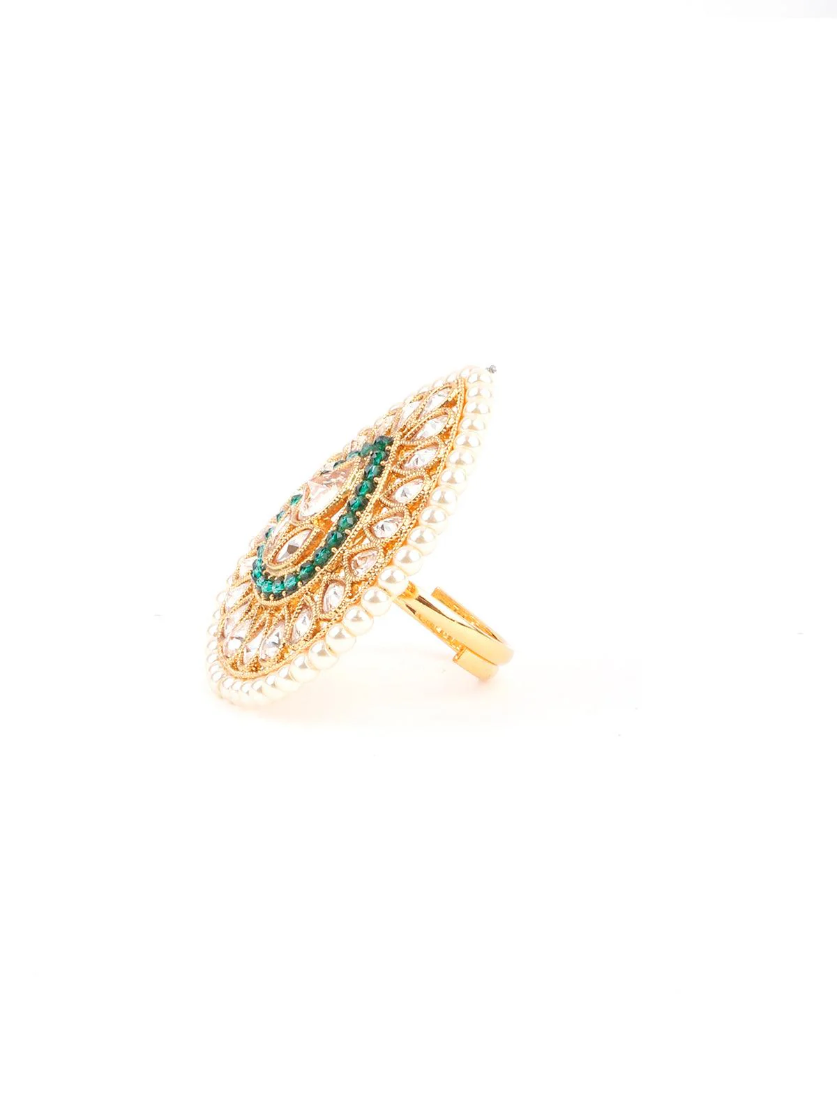 Odette Women Trendy Drop Shape Finger Ring - Image 3