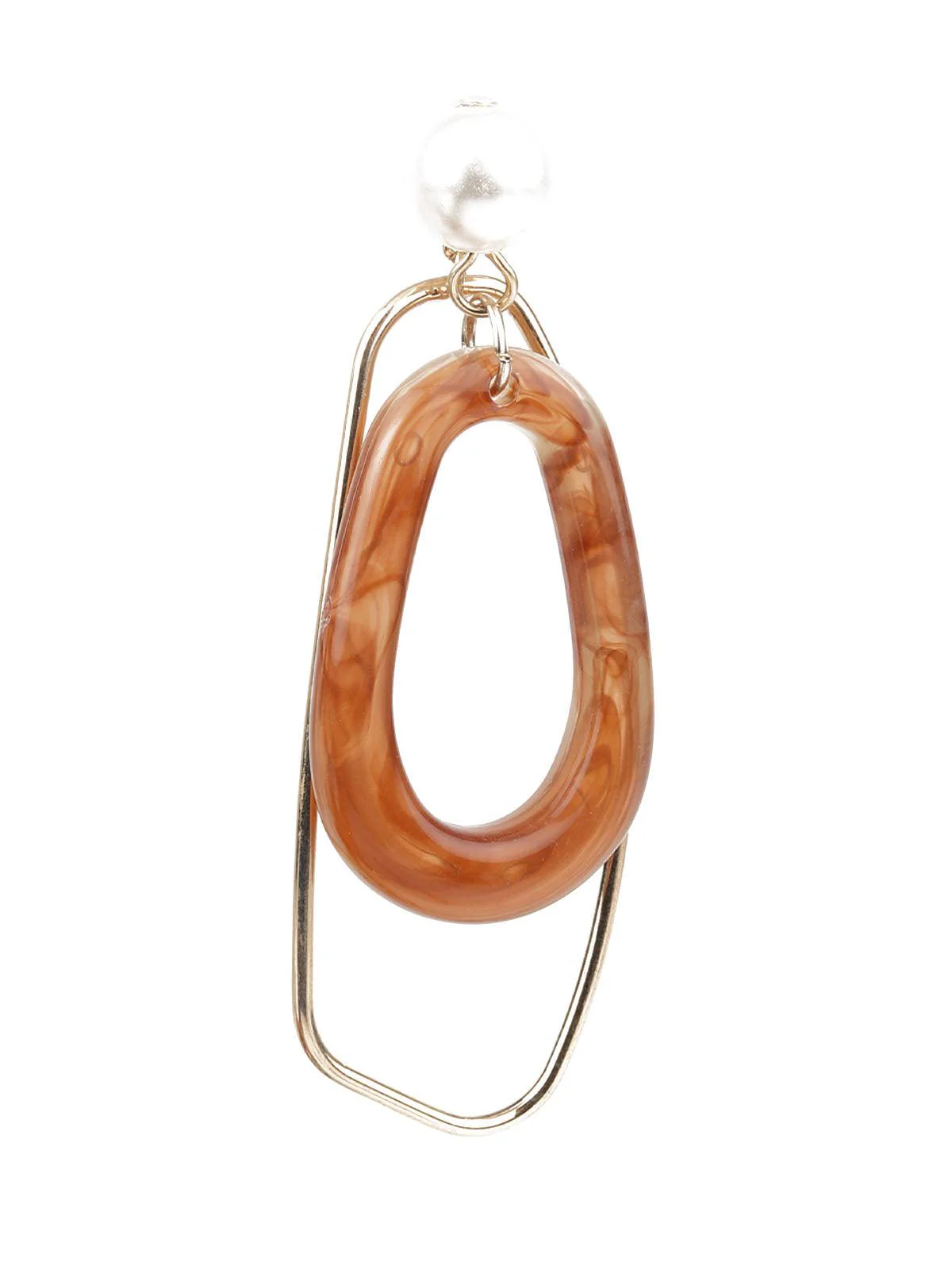 Odette Women Trendy Gold And Brown Hoop Earrings - Image 3