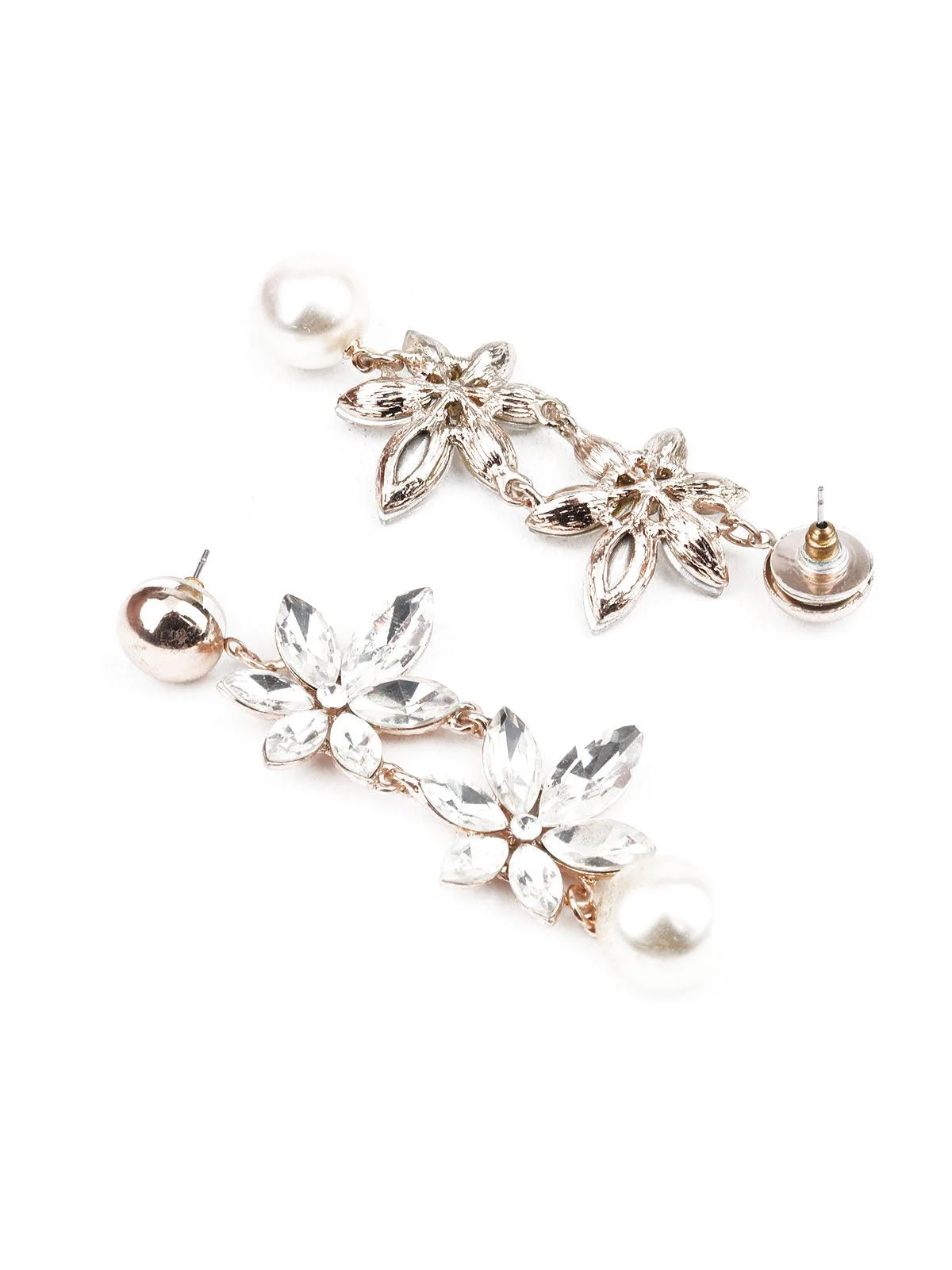 Odette Women Trendy Gold And White Earrings - Image 3