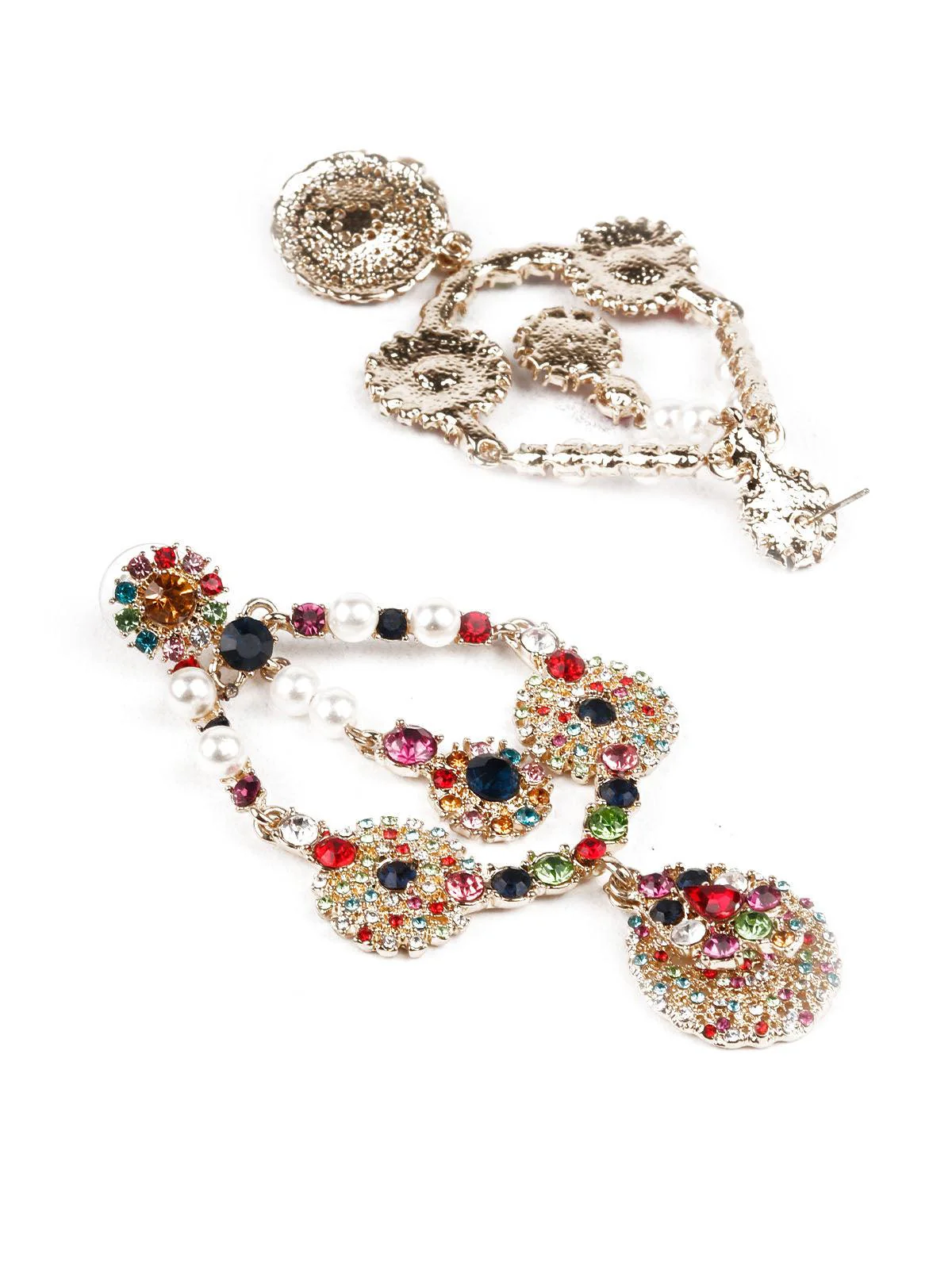 Odette Women Trendy Multicolored Dangle Earrings - Image 3