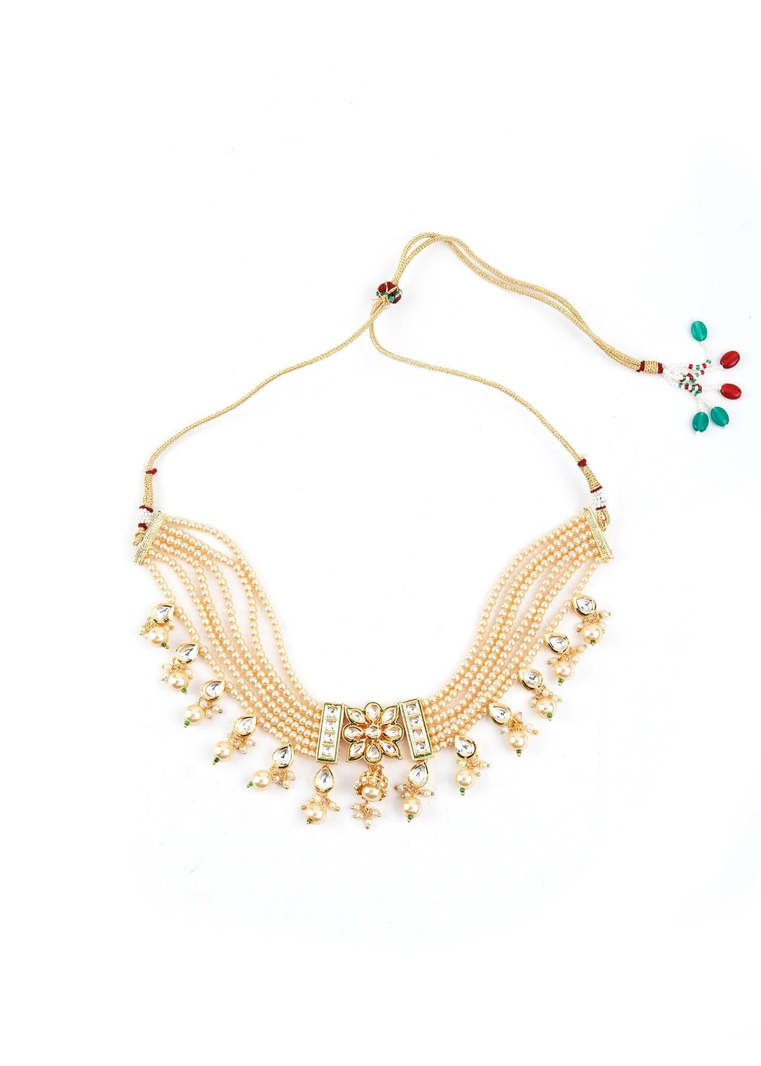 Odette Women Trendy Off-White Pearl Choker Set - Image 4