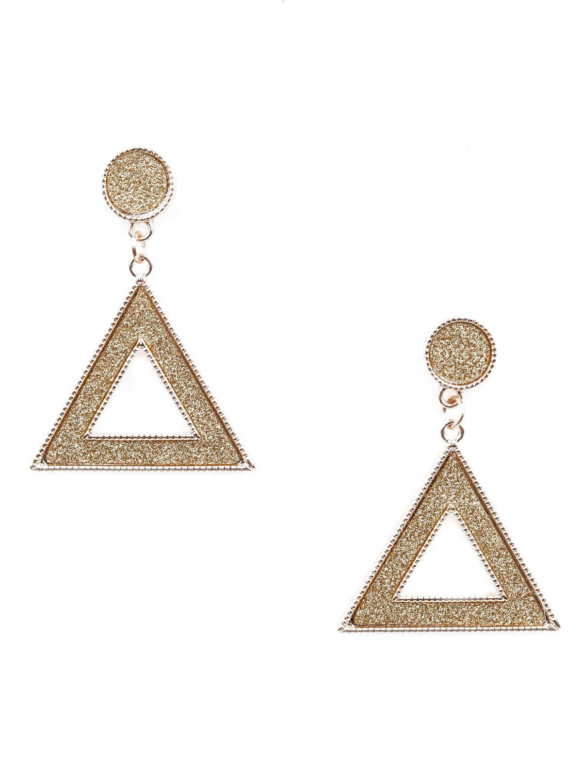 Odette Women Golden Statement Metal Earrings - Image 3