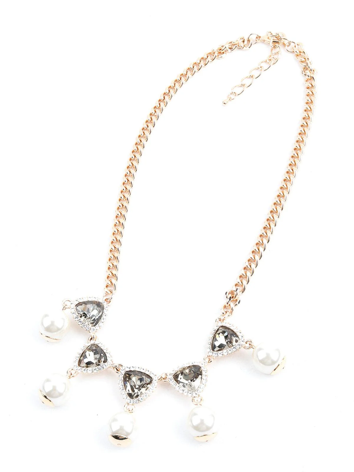 Odette Women Trilliant Crystal And Pearl Charm Necklace - Image 4