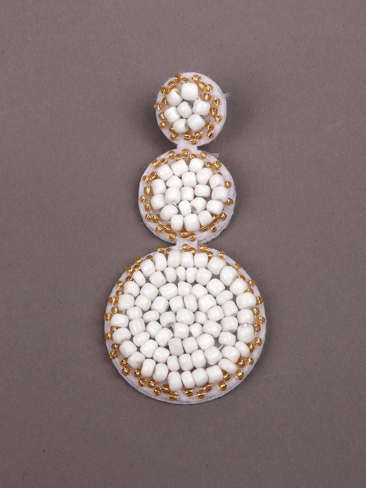 Odette Women White Metal Earrings - Image 4